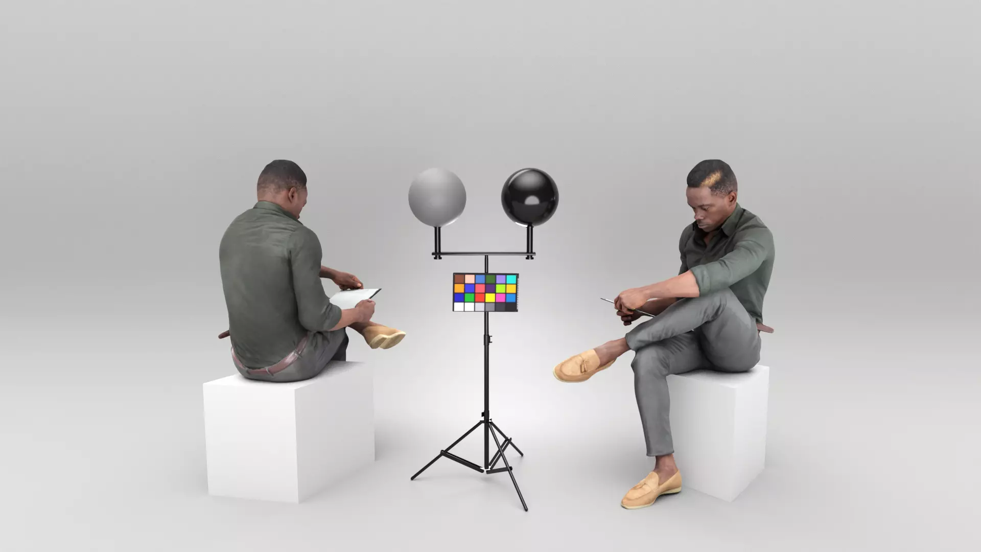 Young man sitting and reading 394 Low-poly 3D model_0