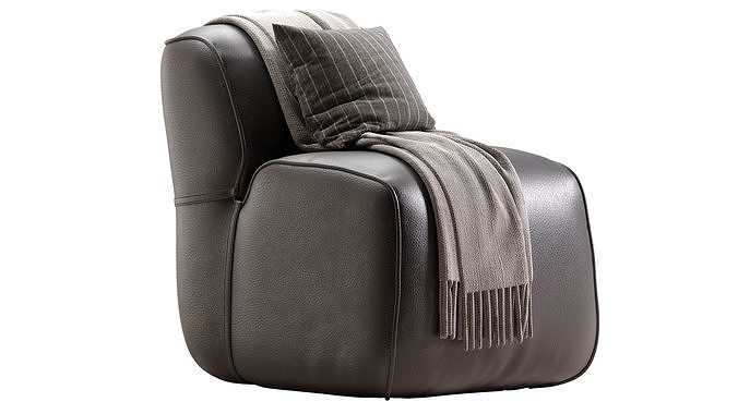 Soft Armchair 3D model 2