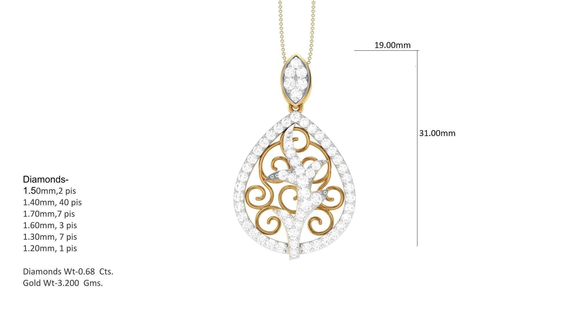 Women Pendant 3dm STL OBJ FBX Renders Details 3D print model_4