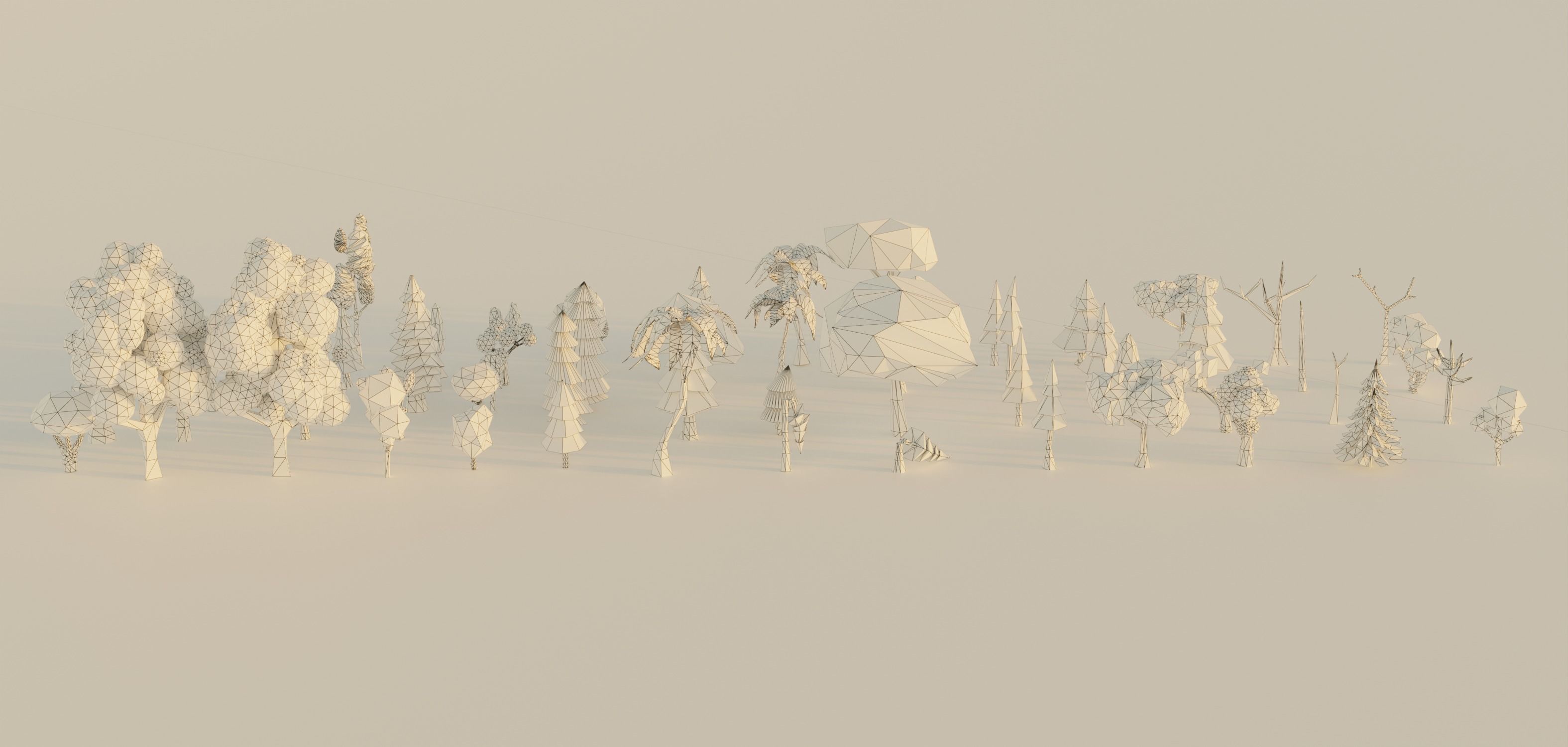 Low Poly Tree Asset Pack Low-poly 3D model_8