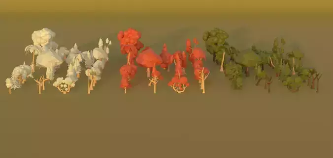 Low Poly Tree Asset Pack Low-poly 3D model Low Poly Tree Asset Pack Low-poly 3D model