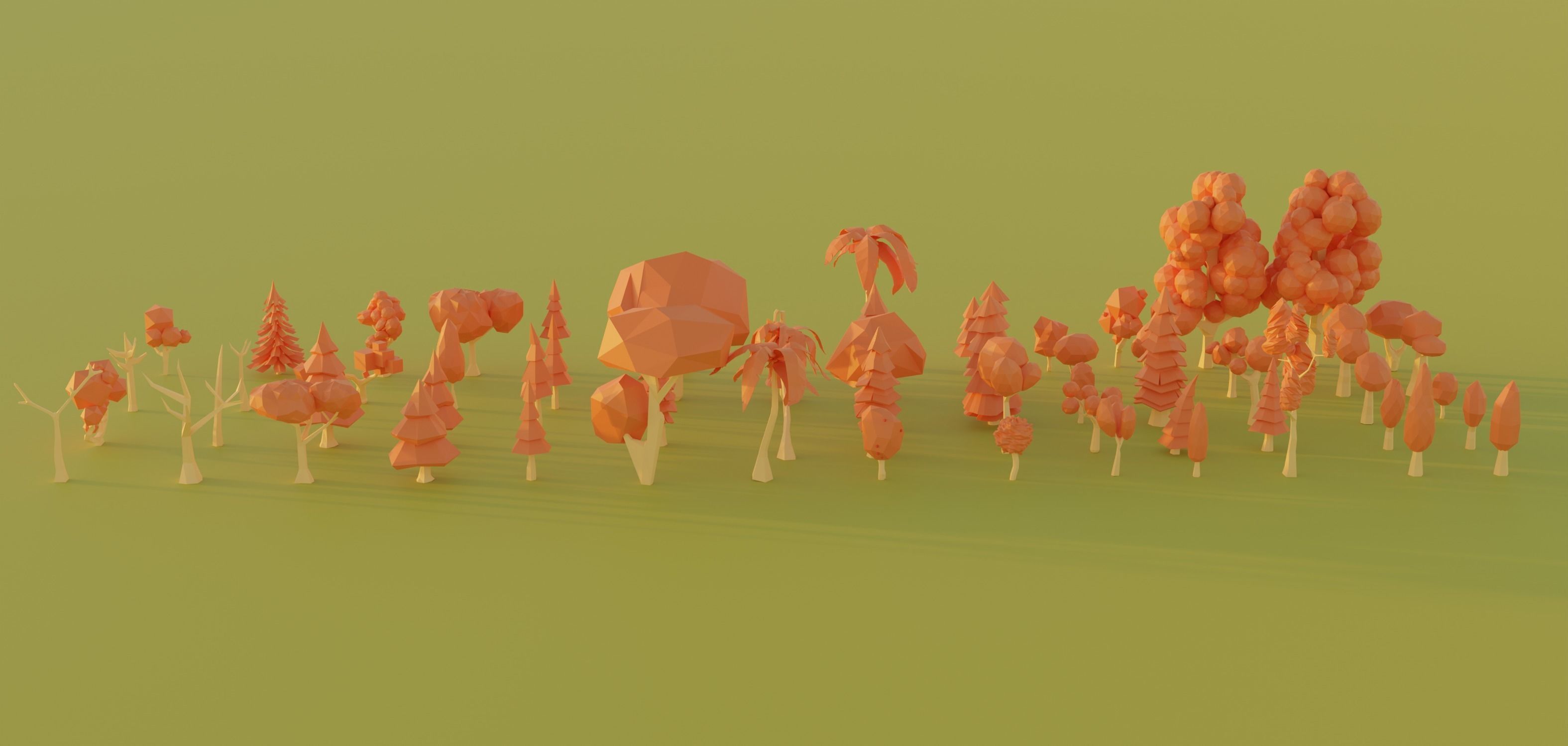 Low Poly Tree Asset Pack Low-poly 3D model_7