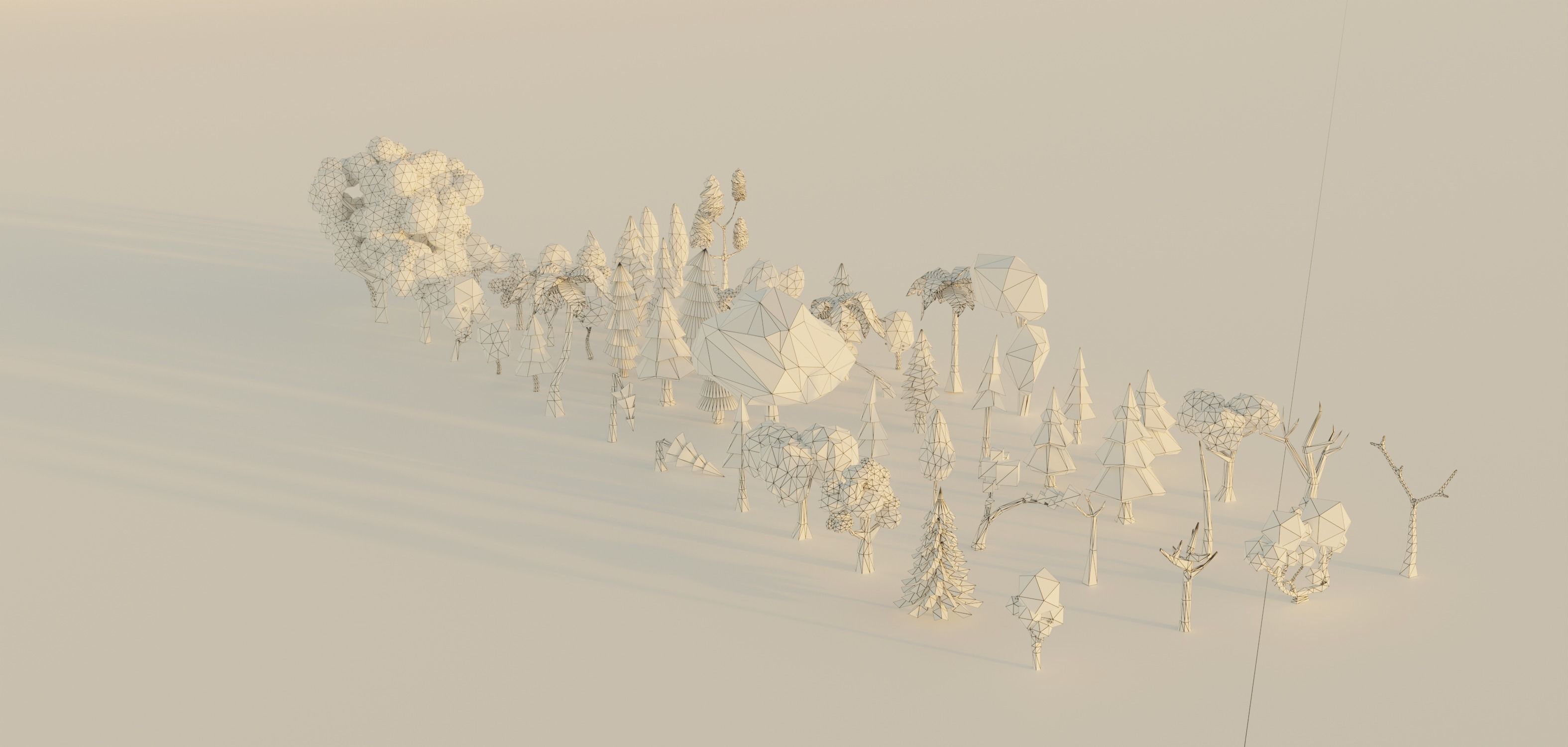 Low Poly Tree Asset Pack Low-poly 3D model_9