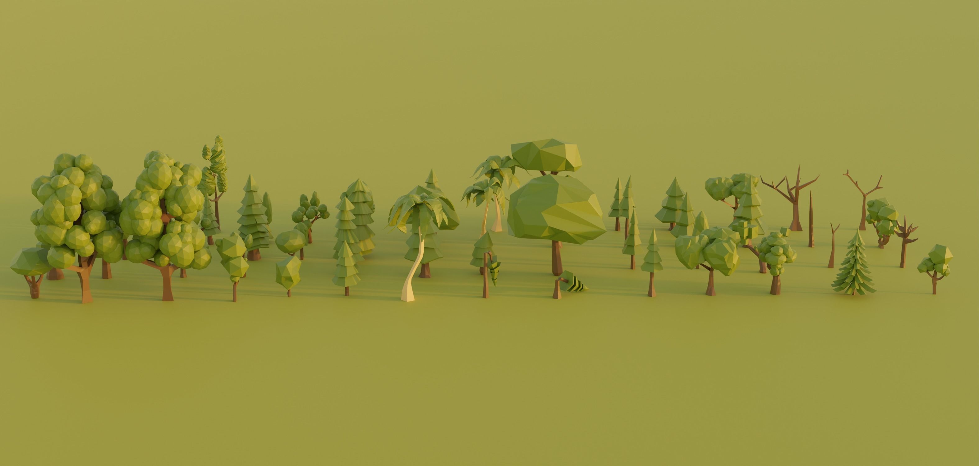Low Poly Tree Asset Pack Low-poly 3D model_3