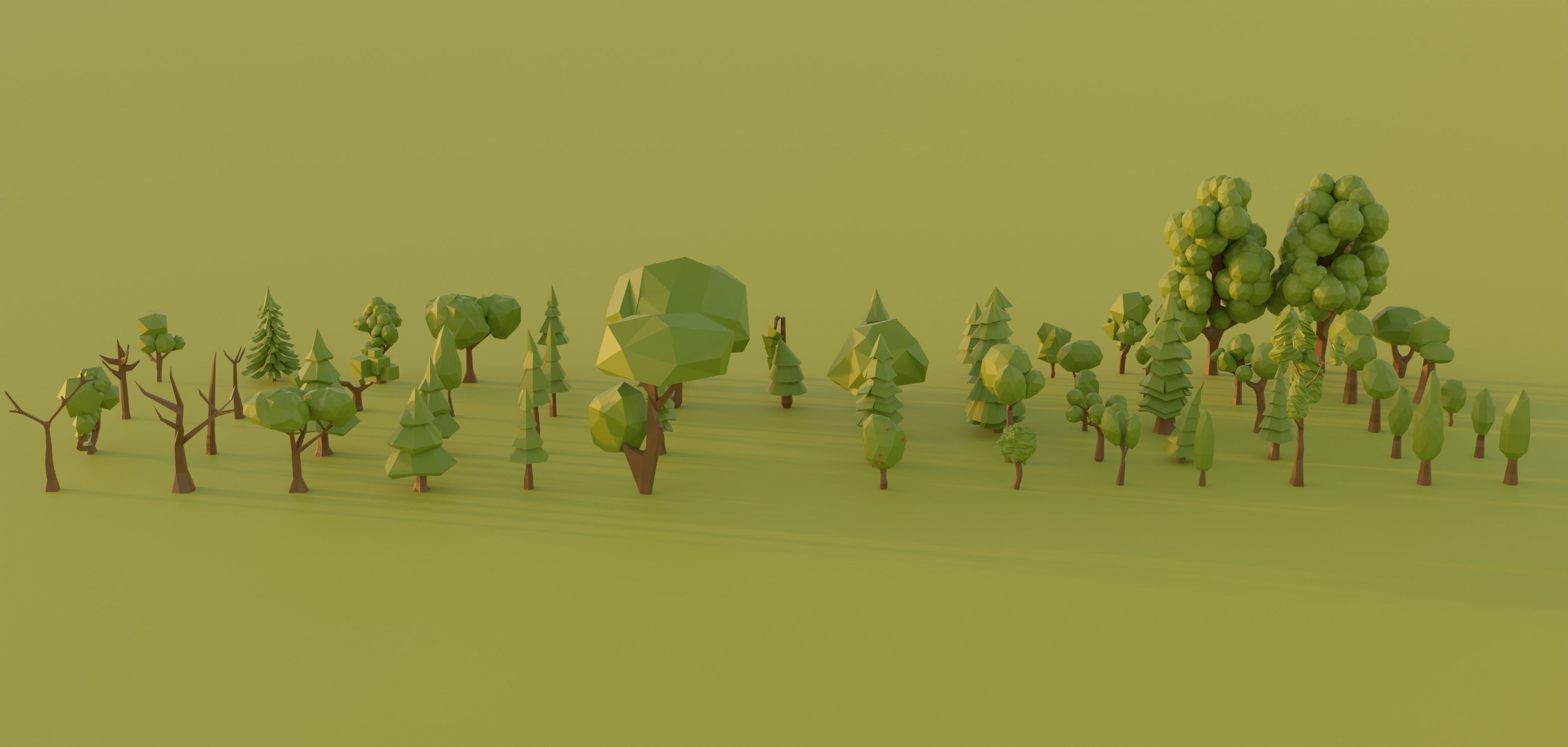 Low Poly Tree Asset Pack Low-poly 3D model_2