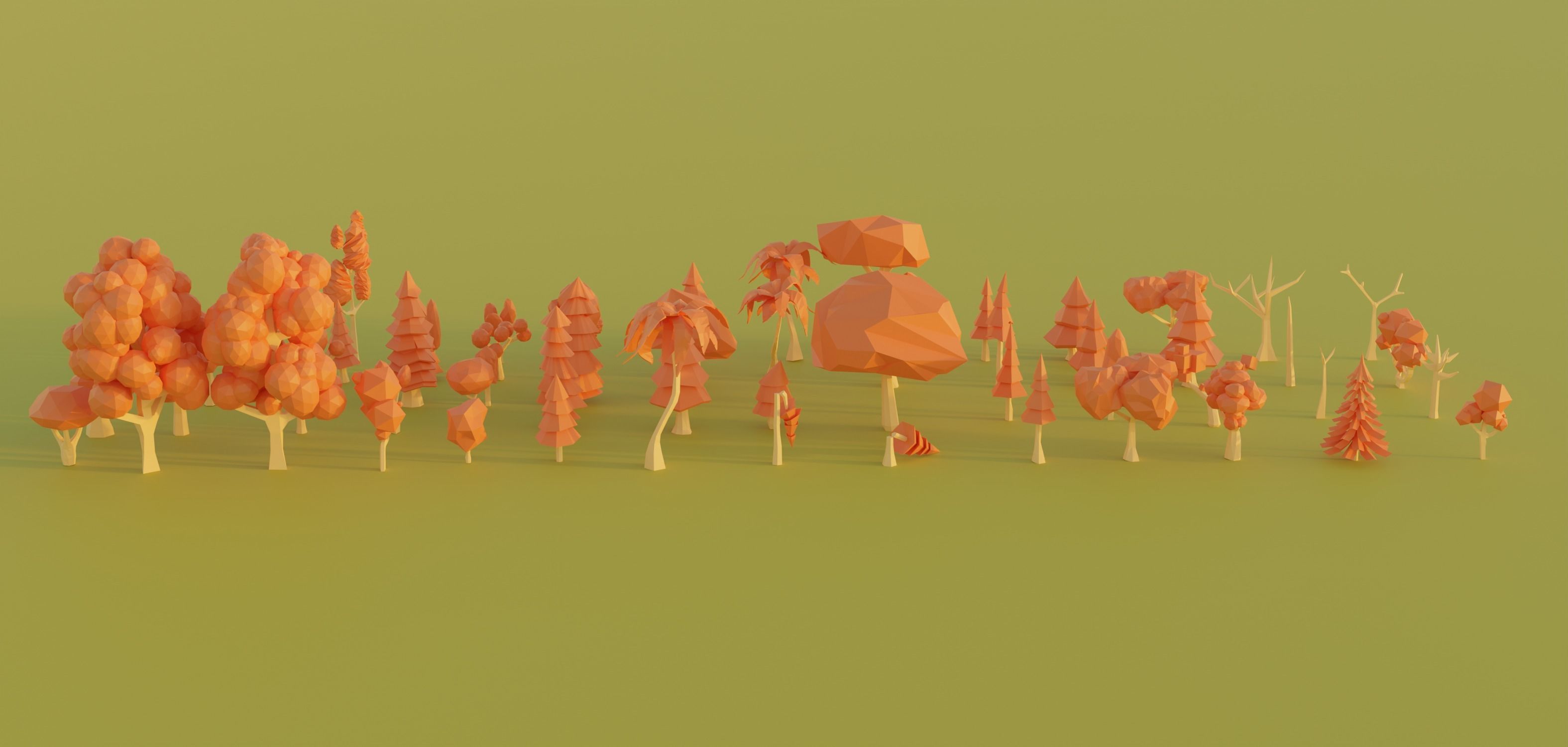 Low Poly Tree Asset Pack Low-poly 3D model_6