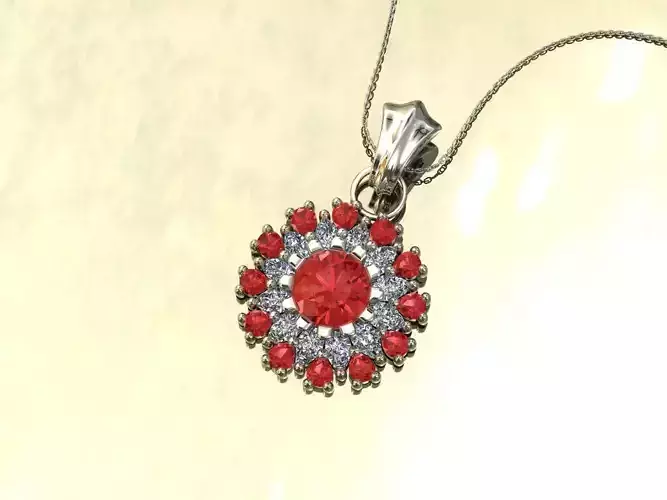 pendant-diamond sapphire pendant 3D print model