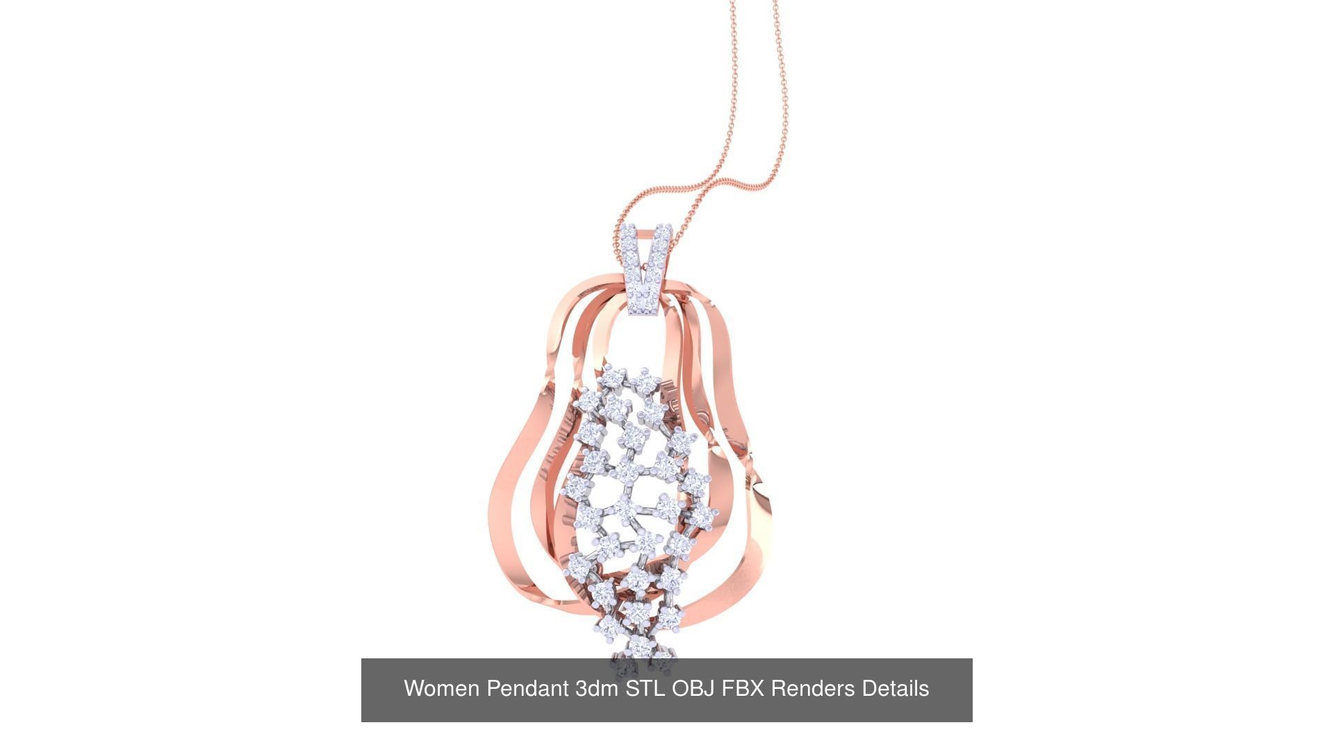 40 Women Pendant 3dm STL OBJ FBX Renders Details Collection _11