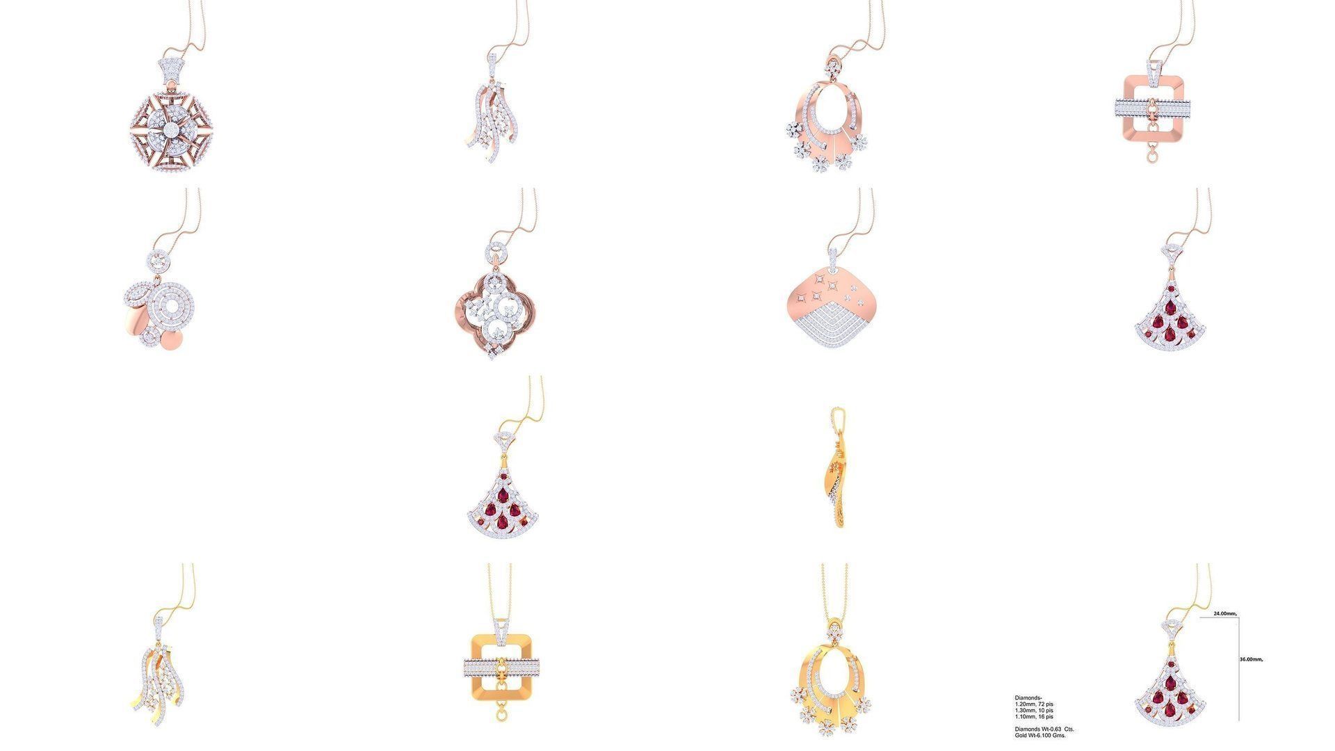 40 Women Pendant 3dm STL OBJ FBX Renders Details Collection _3