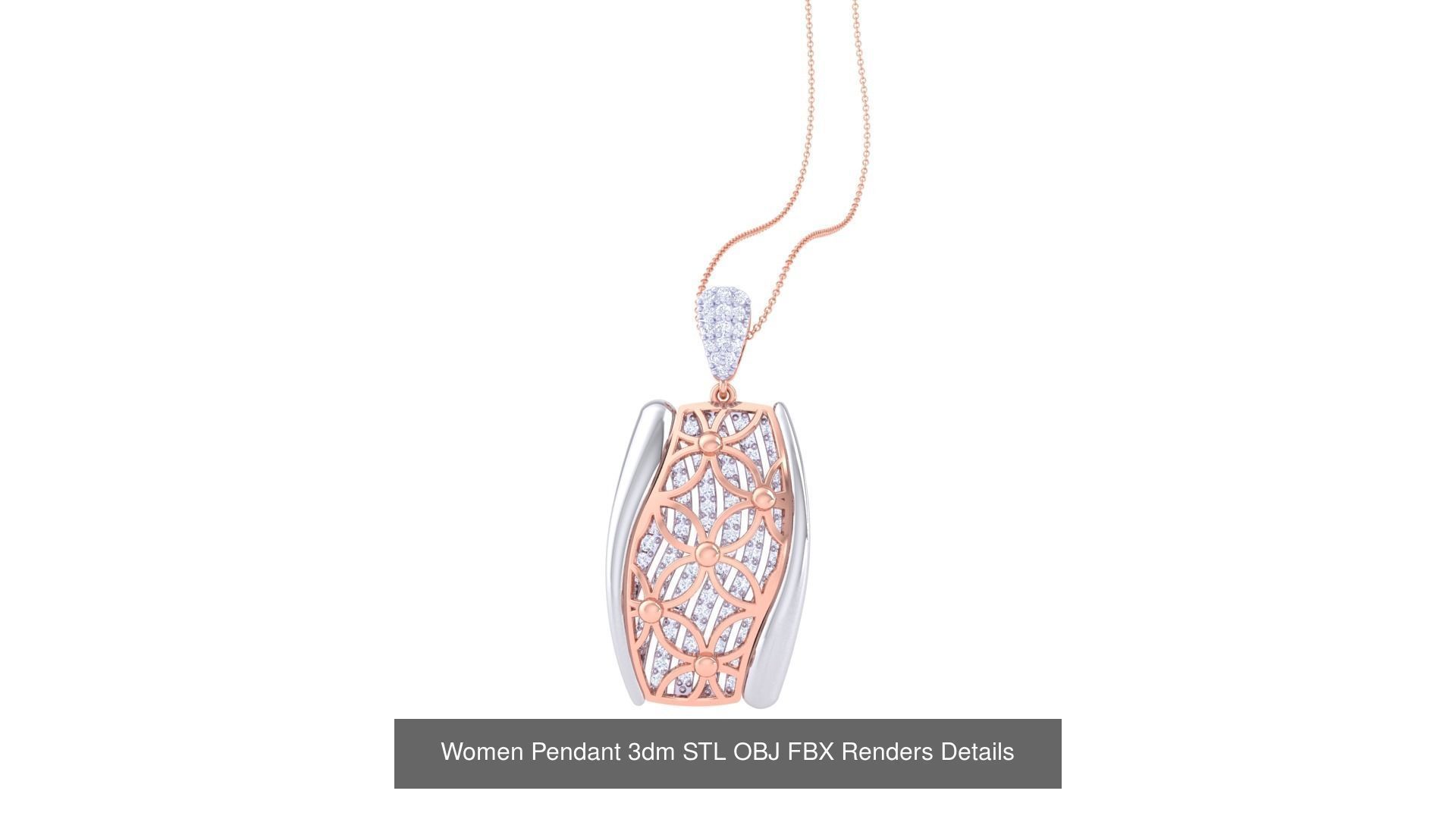 40 Women Pendant 3dm STL OBJ FBX Renders Details Collection _5