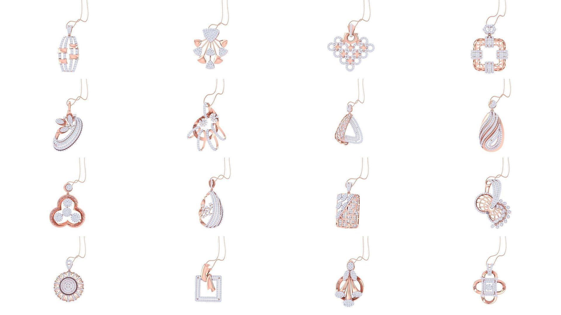 40 Women Pendant 3dm STL OBJ FBX Renders Details Collection _1