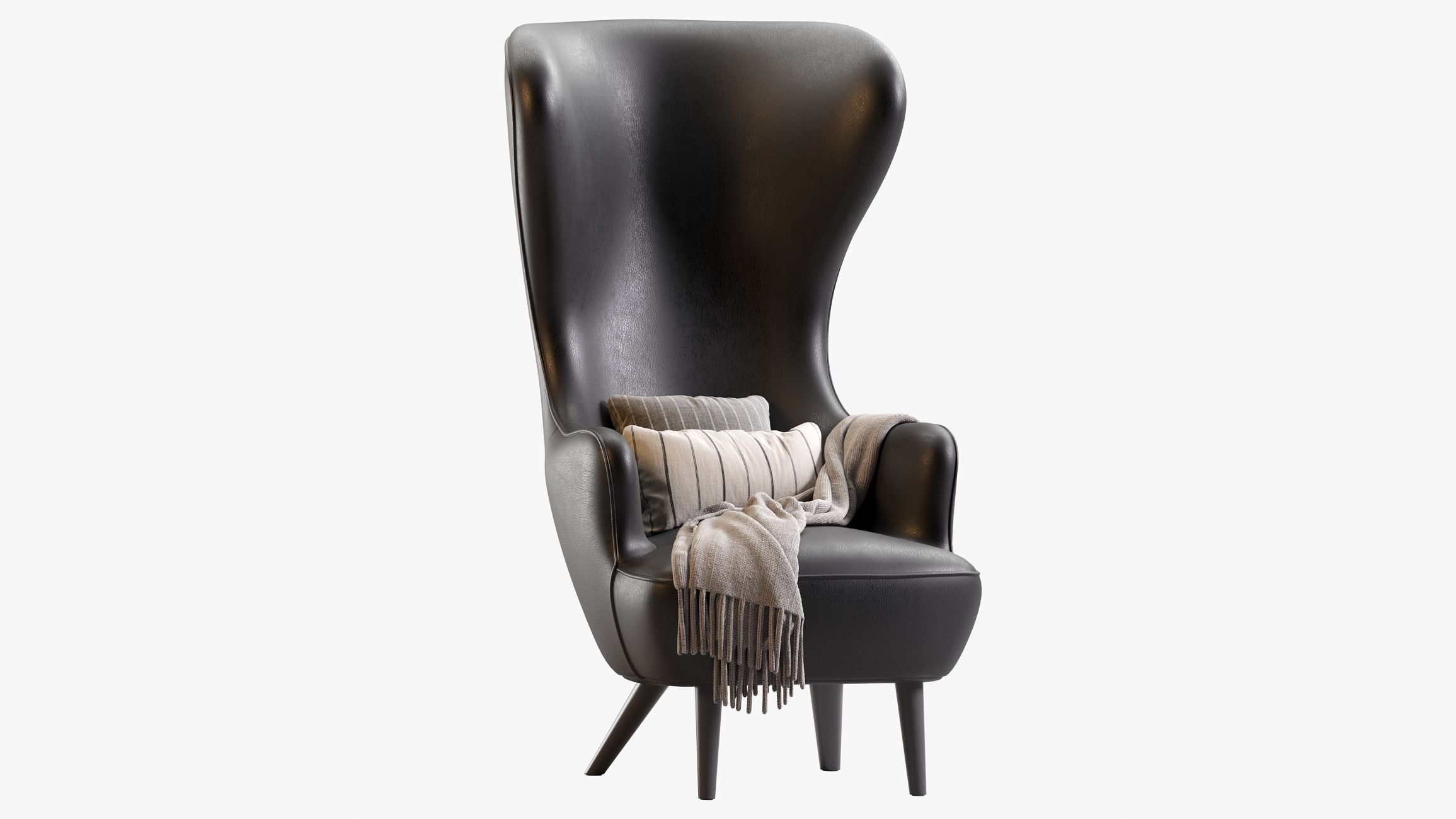 Wingback Chair 3D model_9