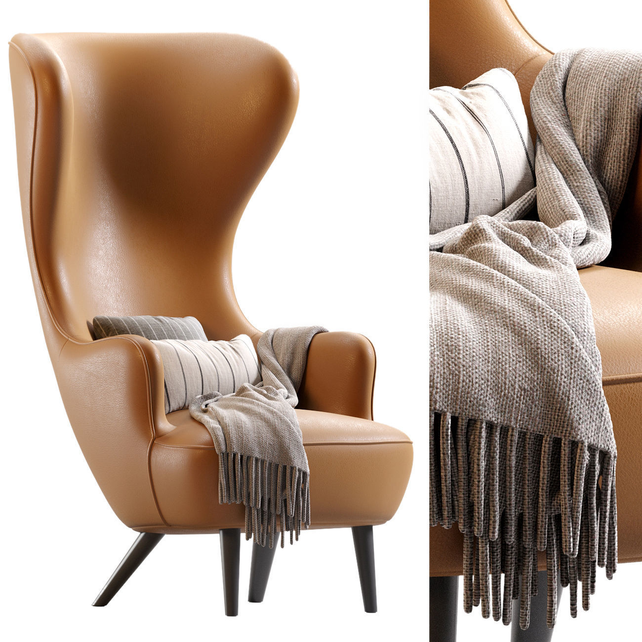 Wingback Chair 3D model_15