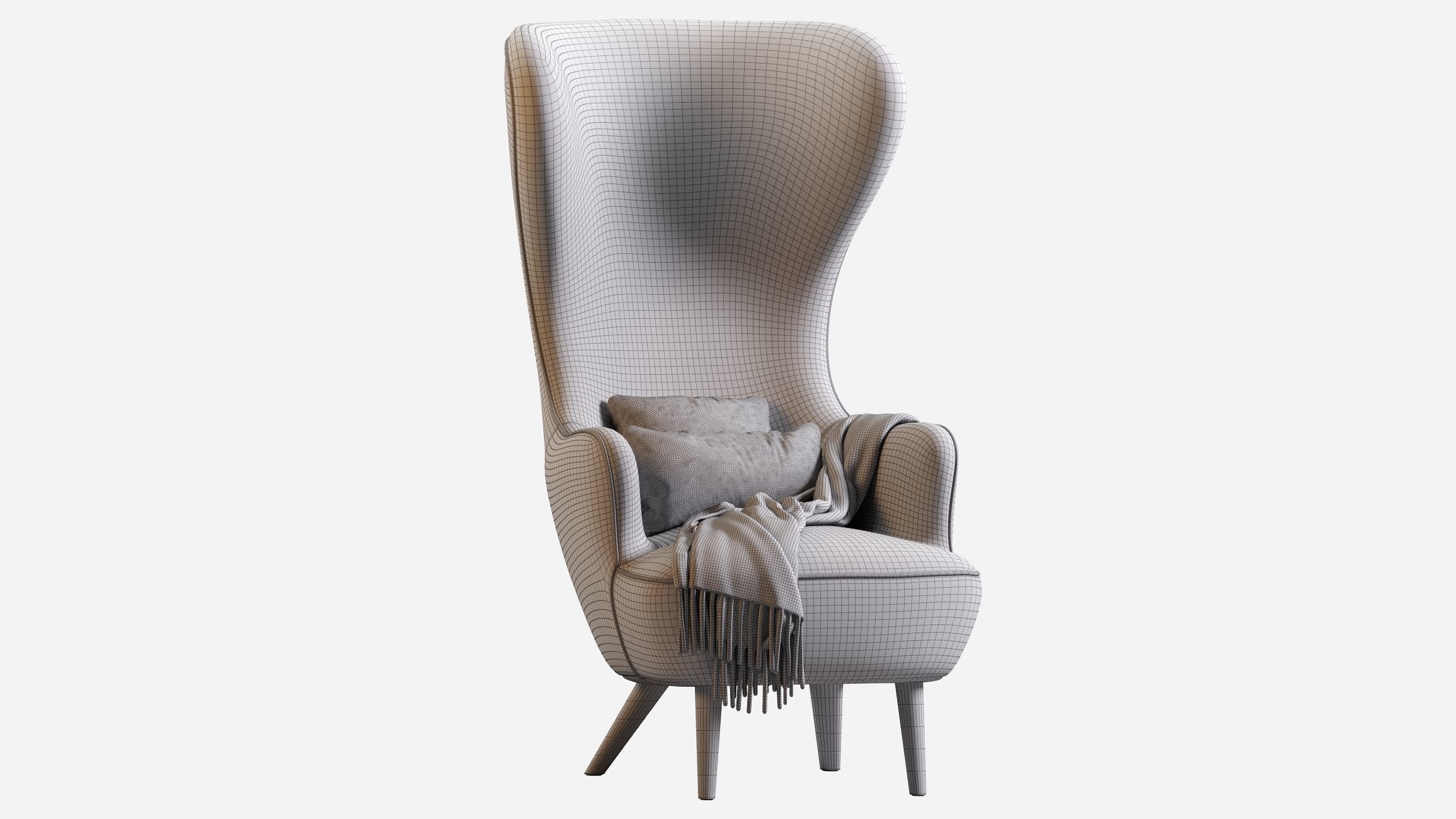 Wingback Chair 3D model_14