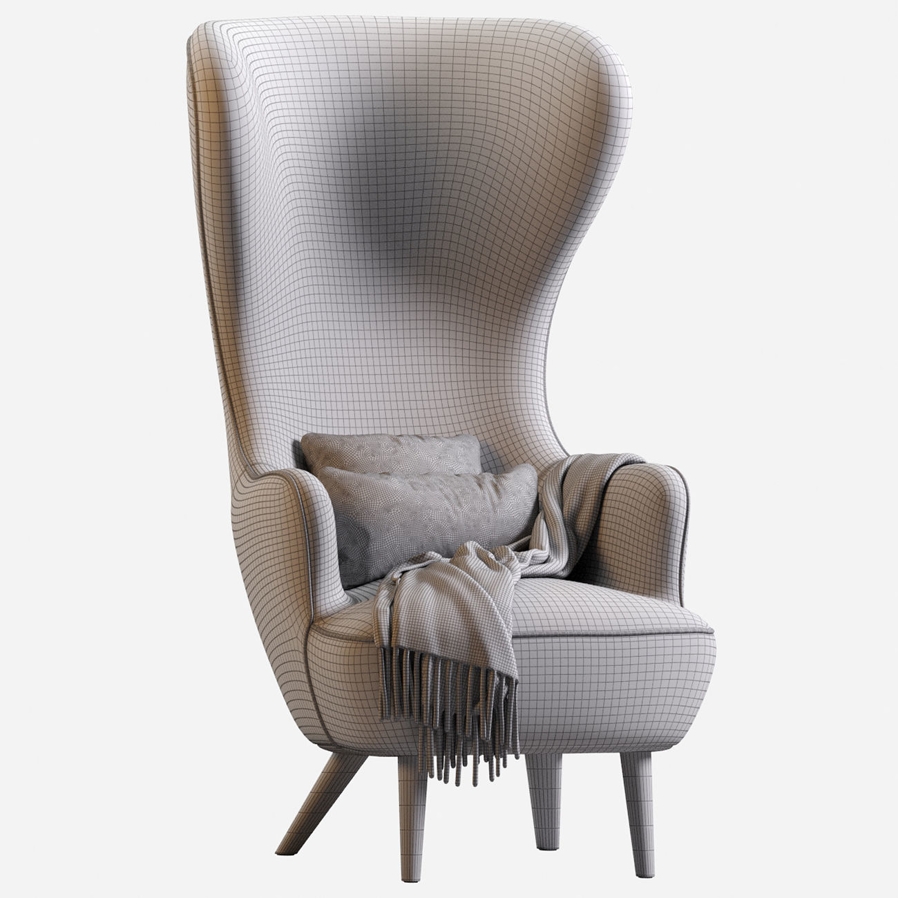 Wingback Chair 3D model_20
