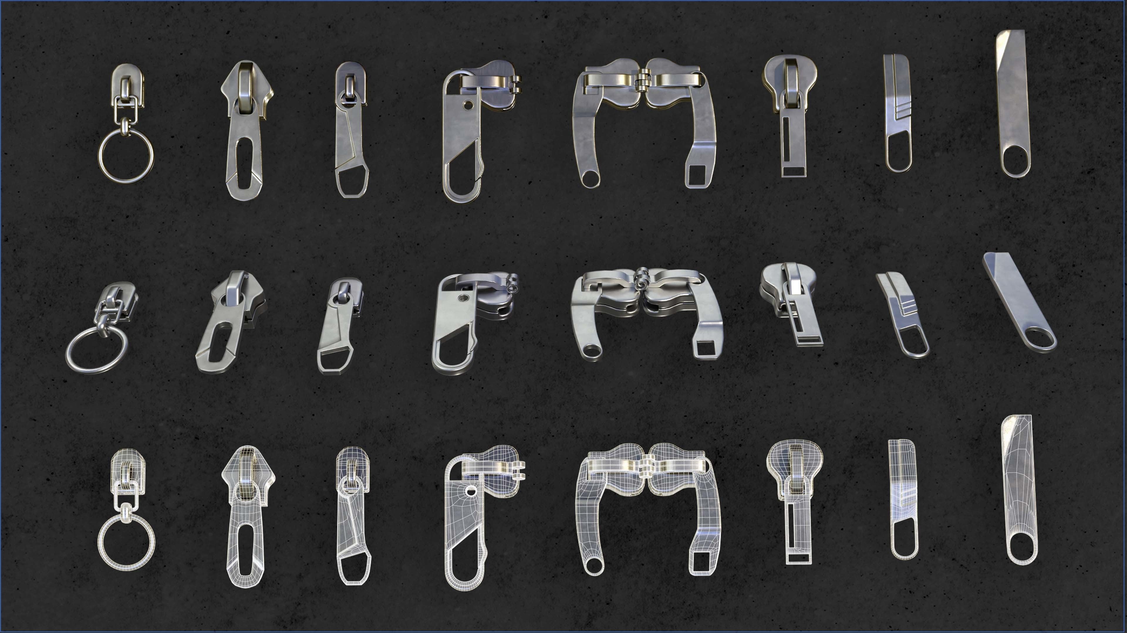 Buckles and Zipper 3D Model Collection_22