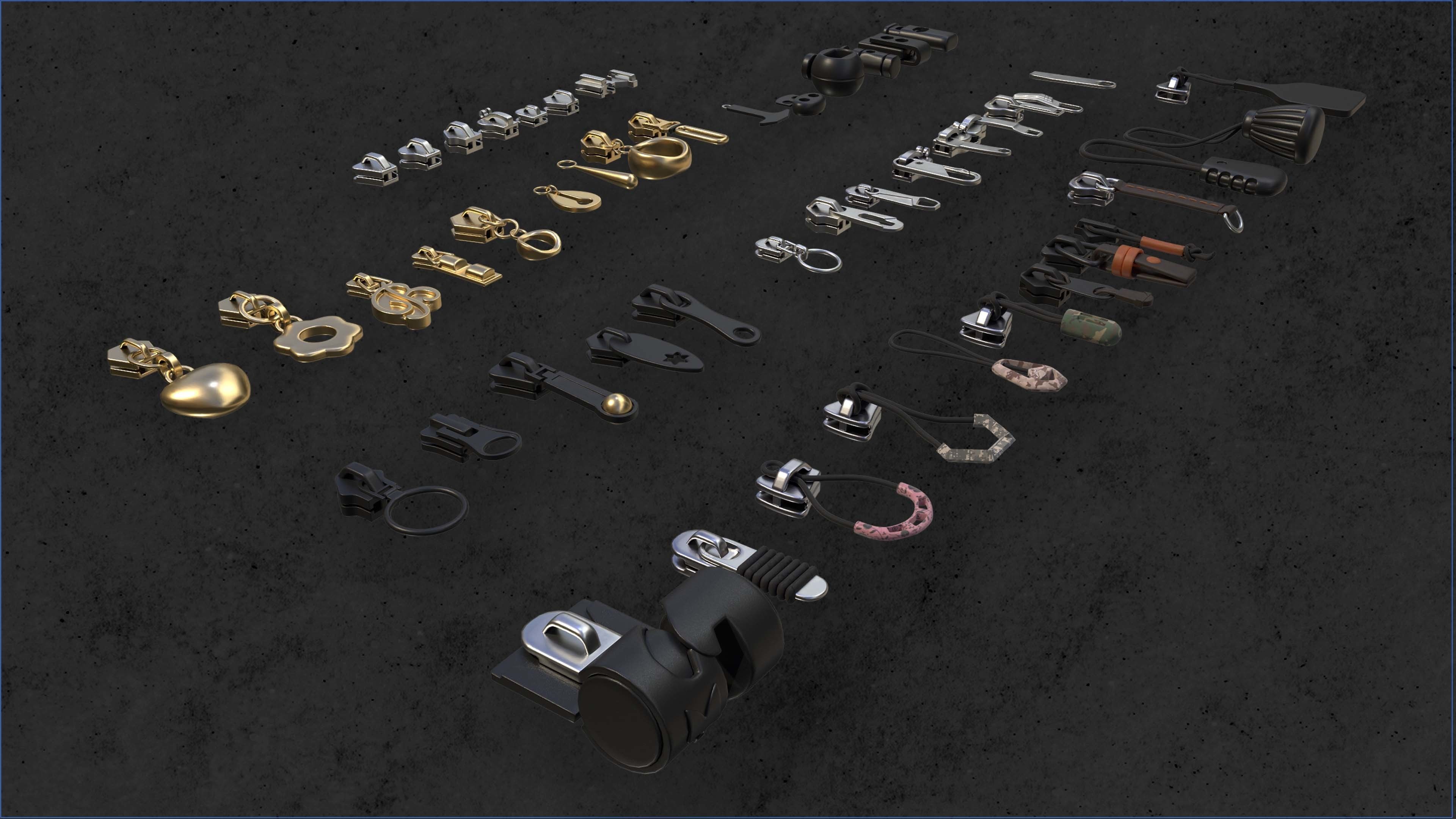 Buckles and Zipper 3D Model Collection_20