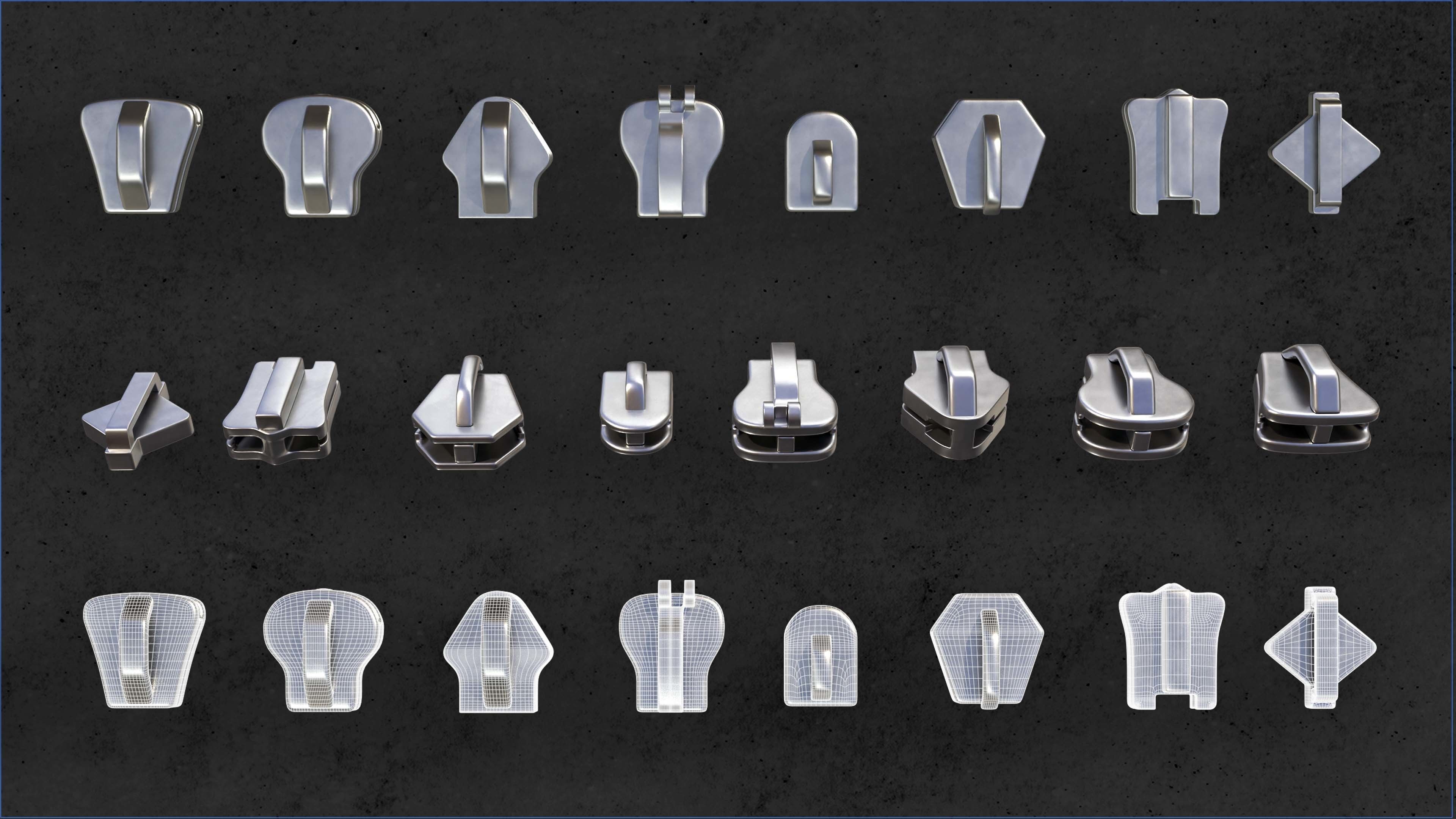 Buckles and Zipper 3D Model Collection_24