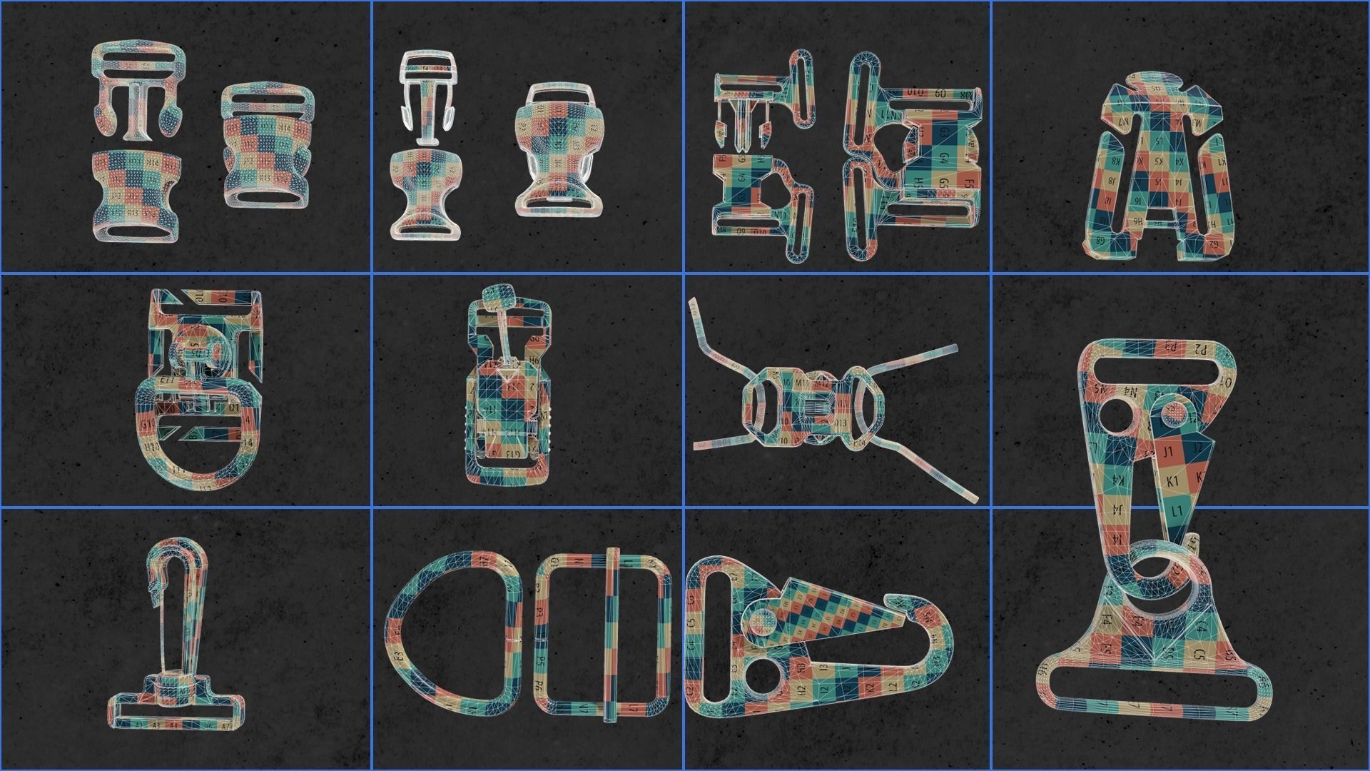 Buckles and Zipper 3D Model Collection_13