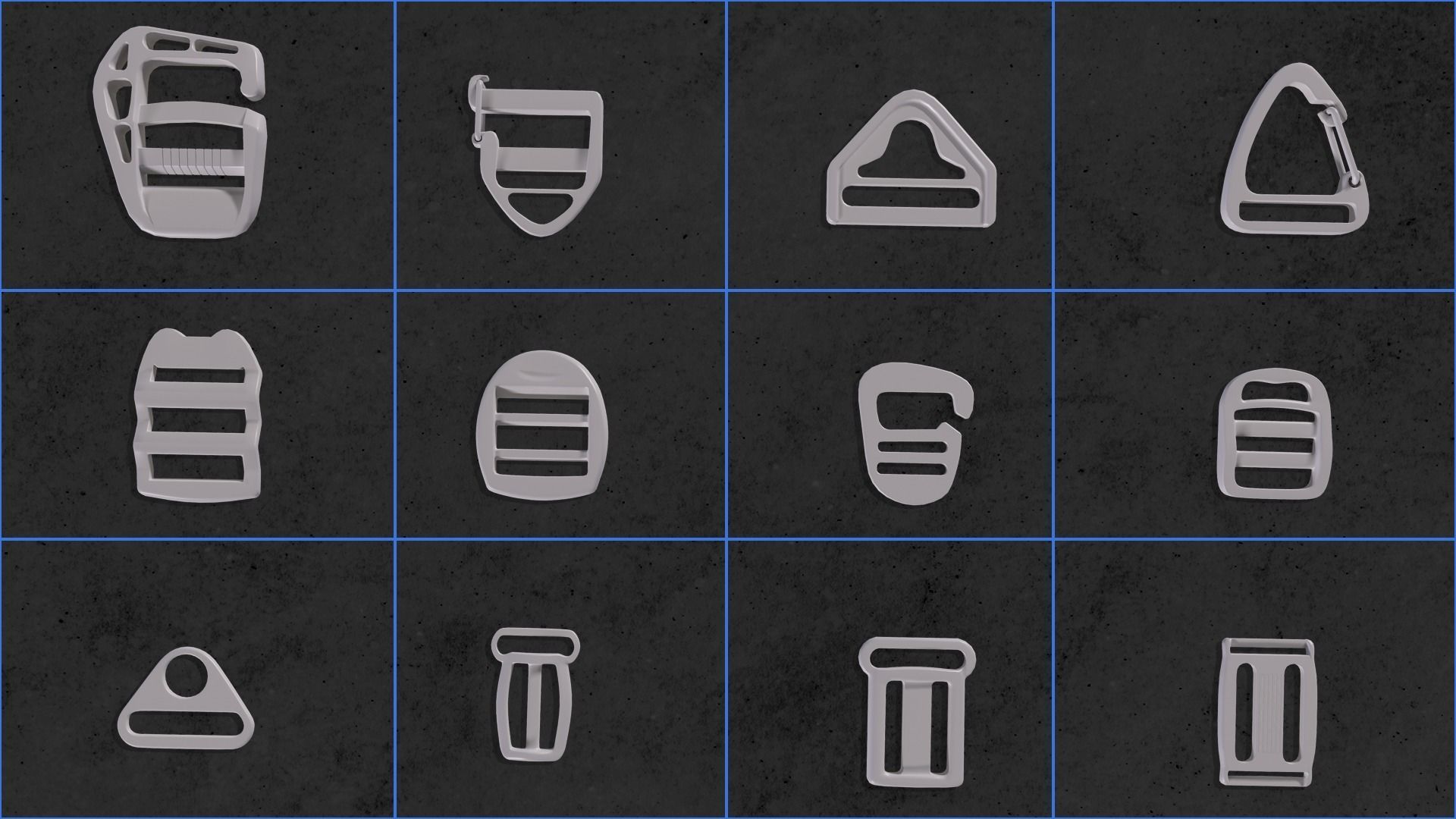 Buckles and Zipper 3D Model Collection_7