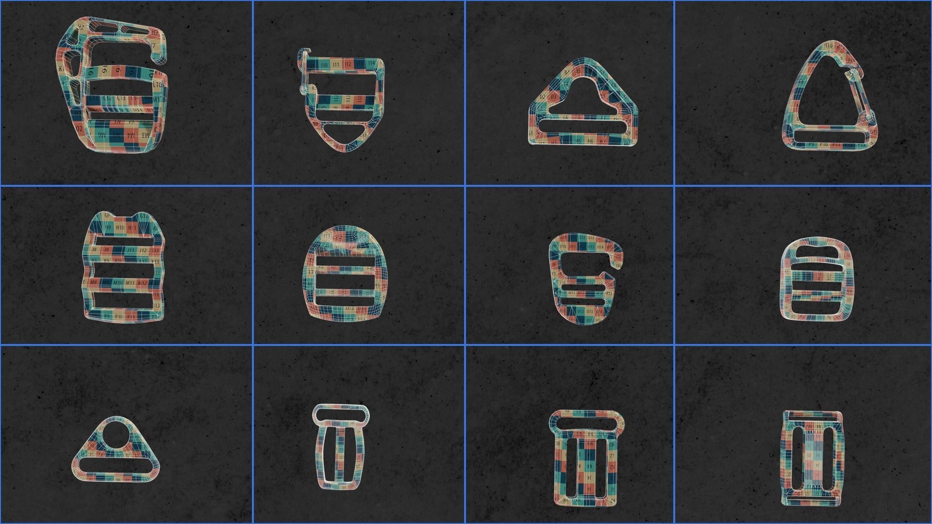 Buckles and Zipper 3D Model Collection_11