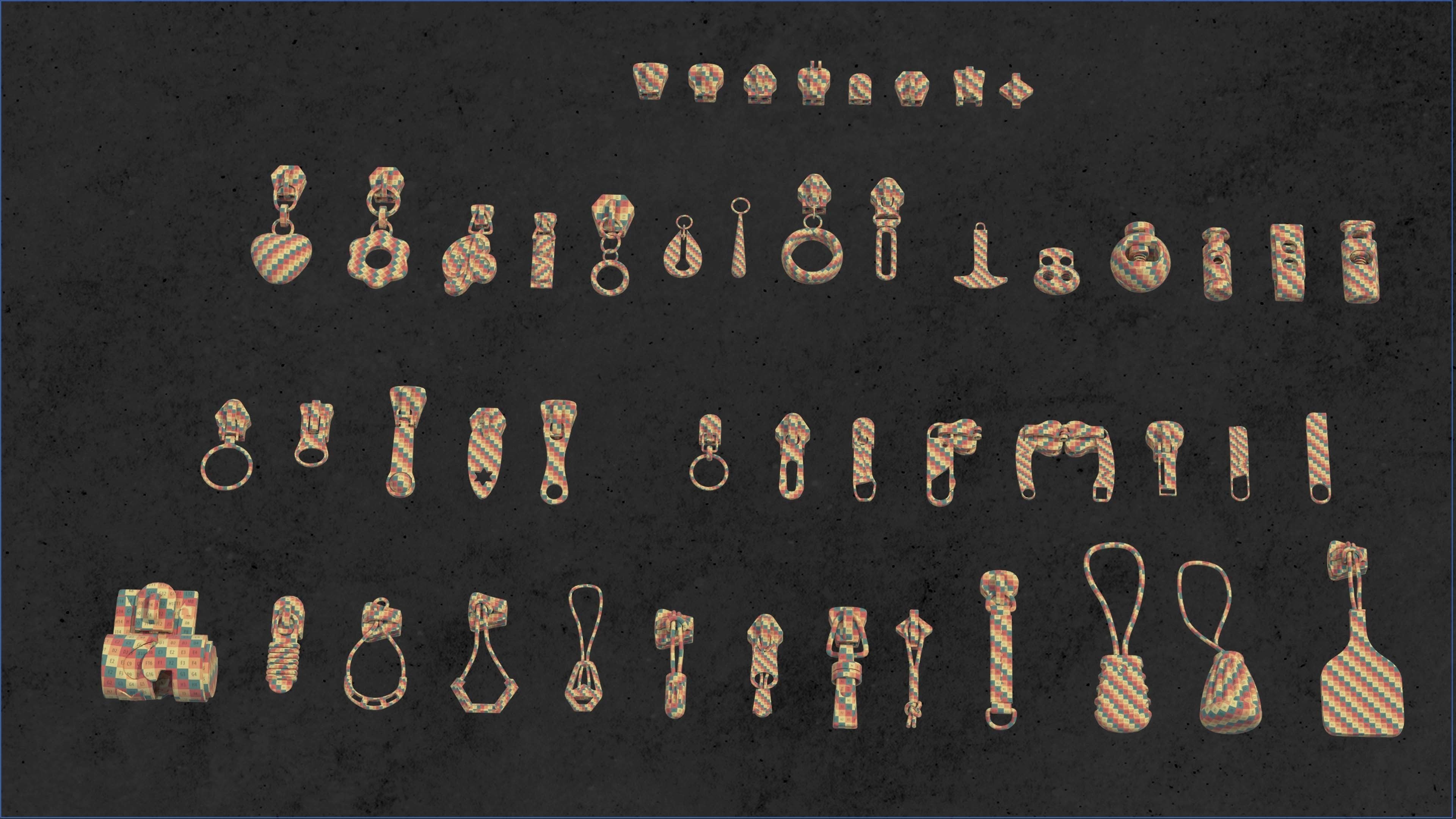 Buckles and Zipper 3D Model Collection_30