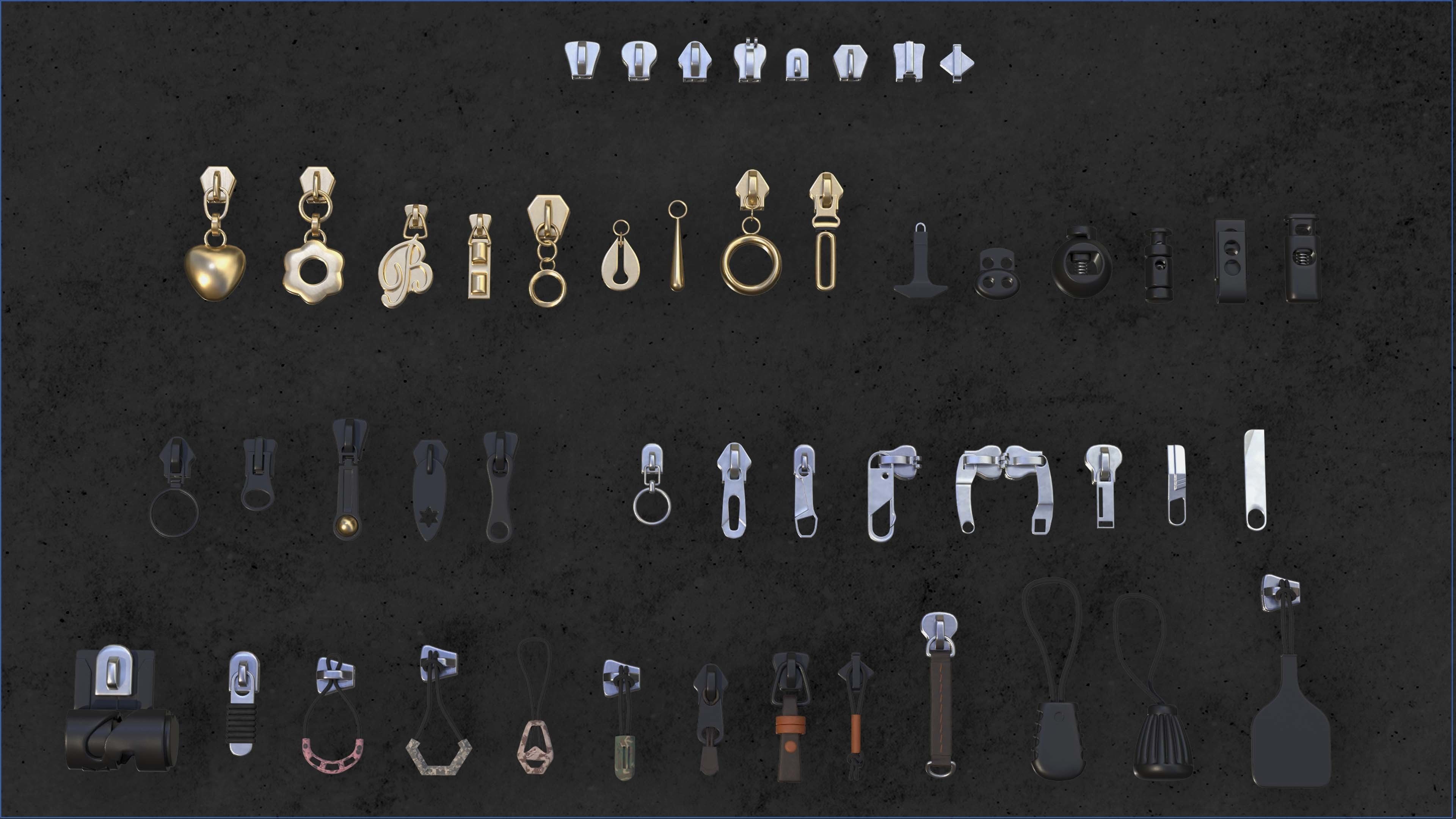 Buckles and Zipper 3D Model Collection_19