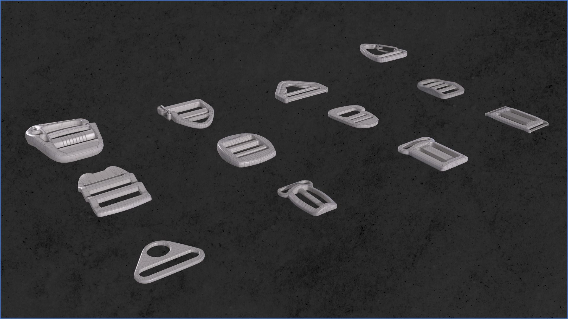 Buckles and Zipper 3D Model Collection_8