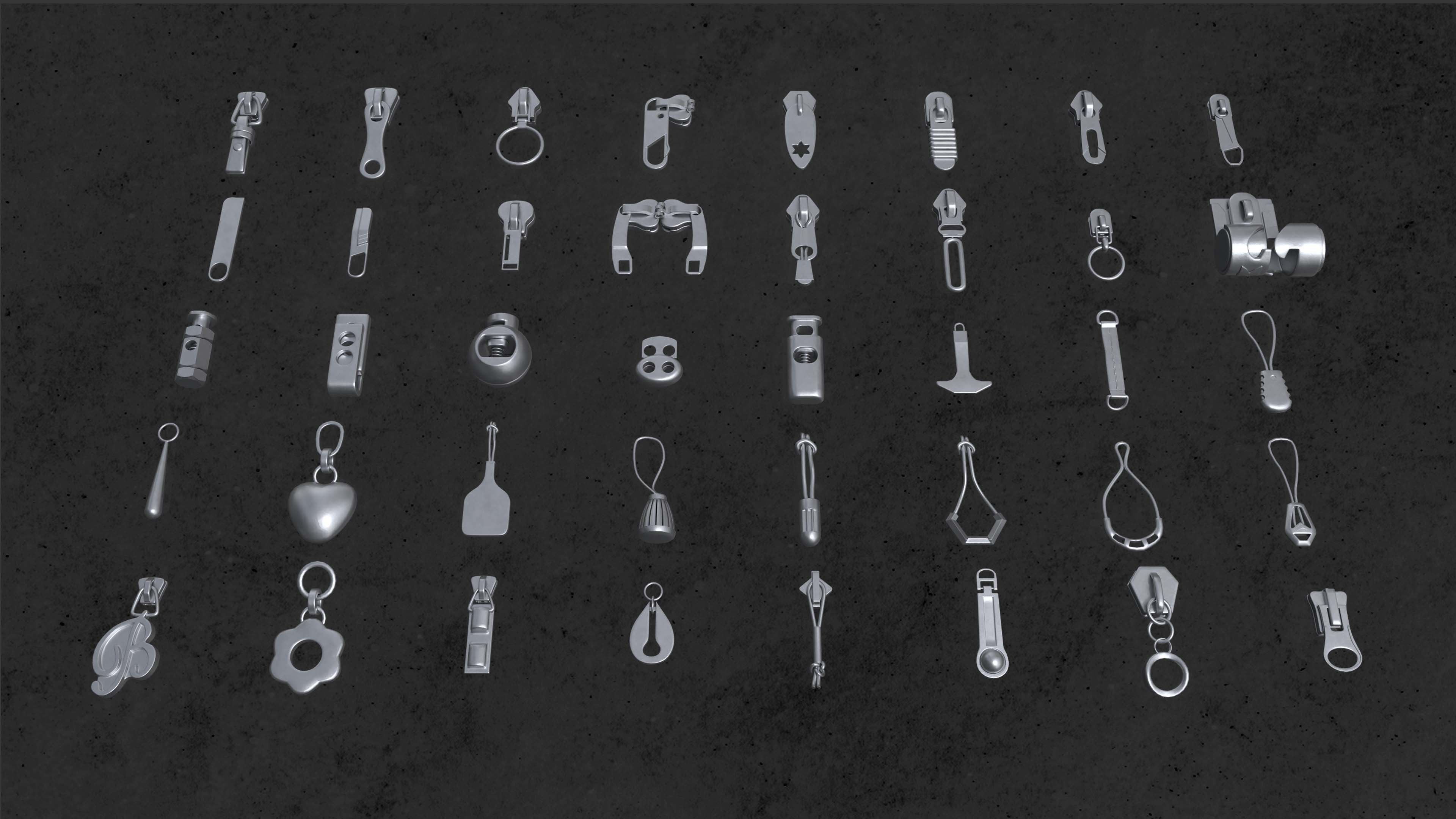 Buckles and Zipper 3D Model Collection_23