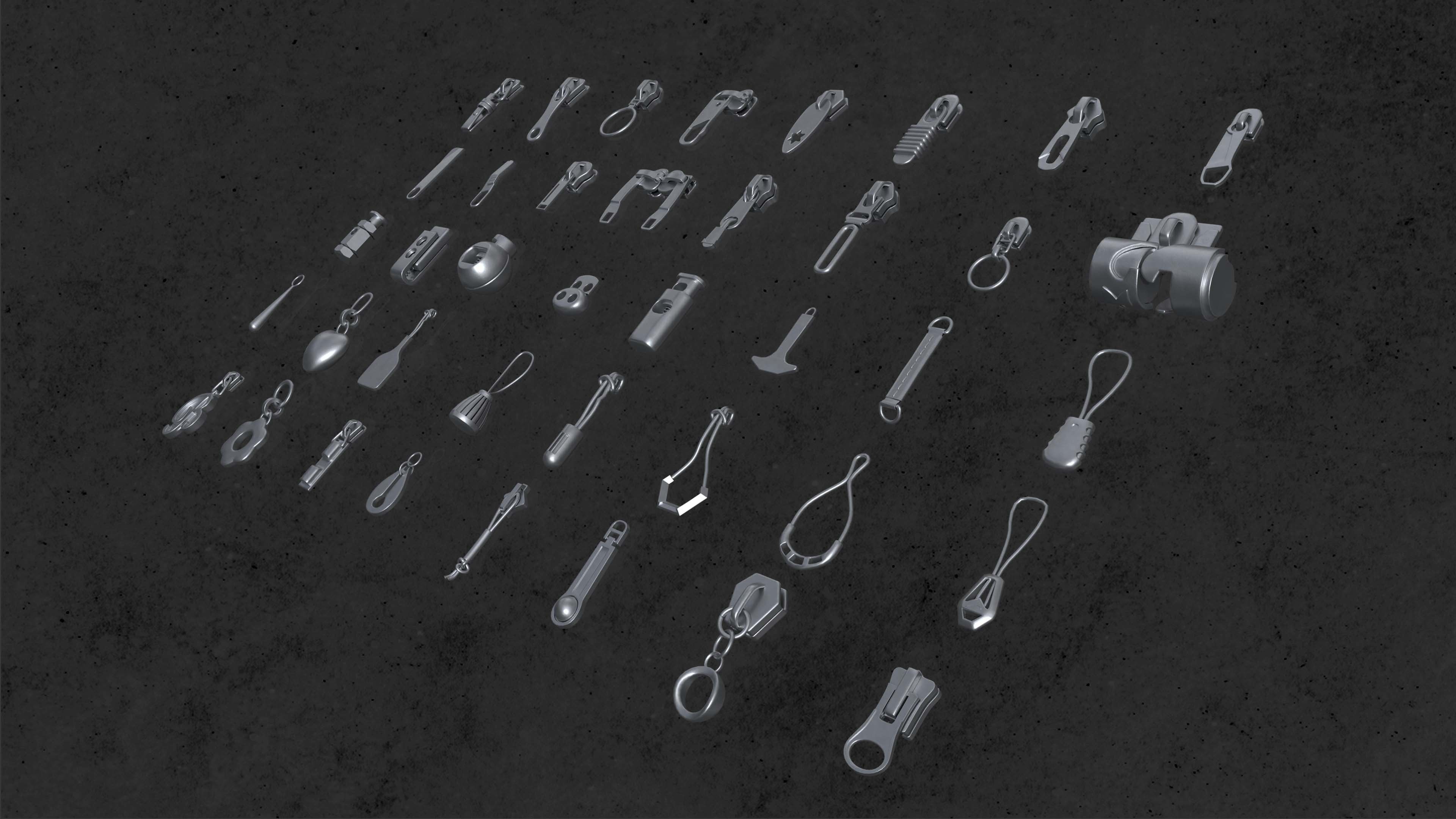 Buckles and Zipper 3D Model Collection_15
