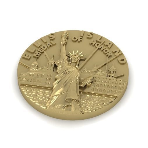 Coin with the Statue of Liberty Model 3095 3D print model_1