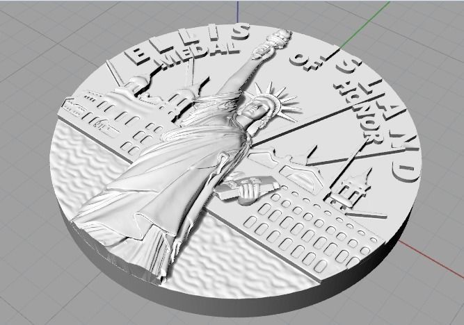 Coin with the Statue of Liberty Model 3095 3D print model_3