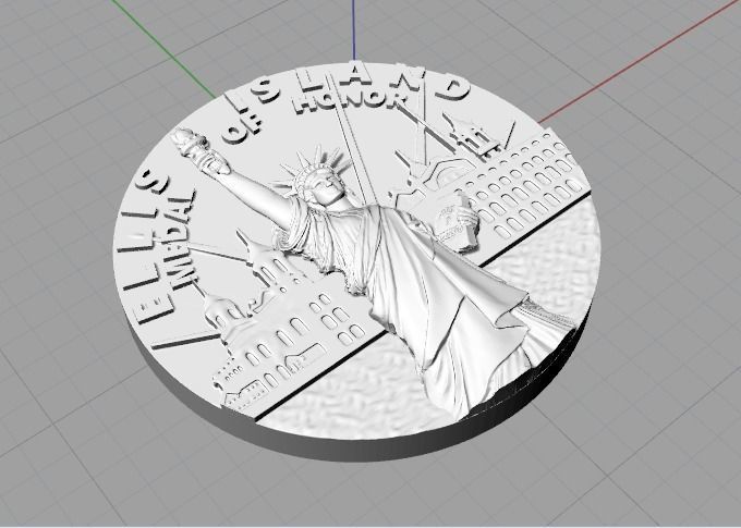 Coin with the Statue of Liberty Model 3095 3D print model_5
