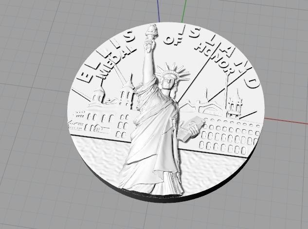 Coin with the Statue of Liberty Model 3095 3D print model_2