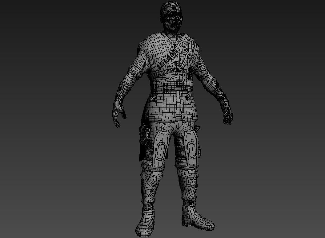 Alchemist 2 samurai wearing armor Low-poly 3D model_5