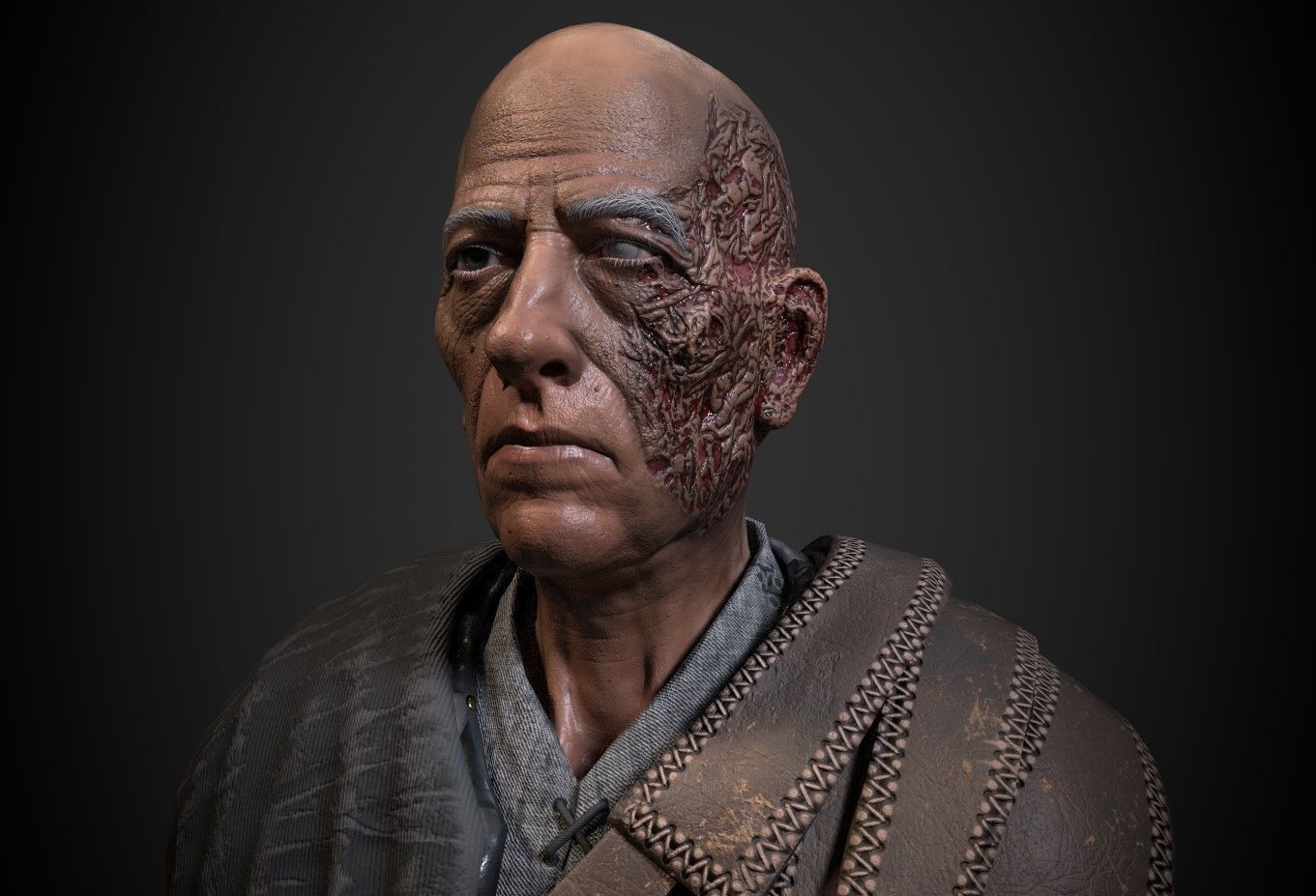 Alchemist 2 samurai wearing armor Low-poly 3D model_2