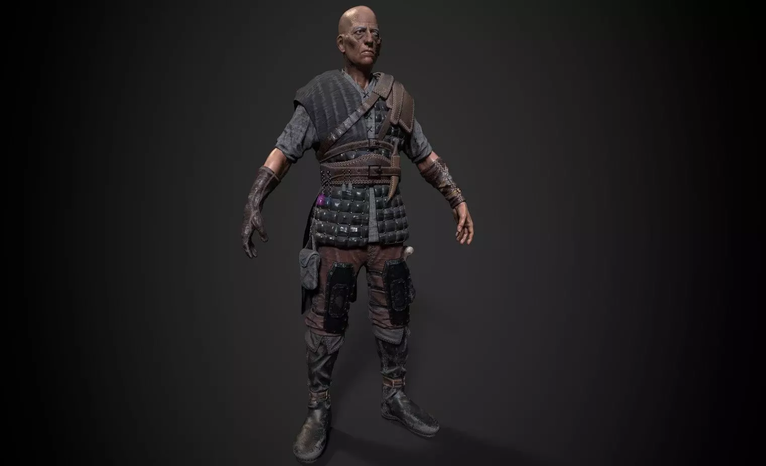 Alchemist 2 samurai wearing armor Low-poly 3D model_0