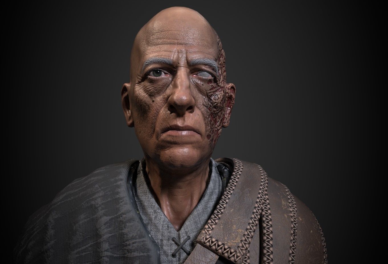 Alchemist 2 samurai wearing armor Low-poly 3D model_3