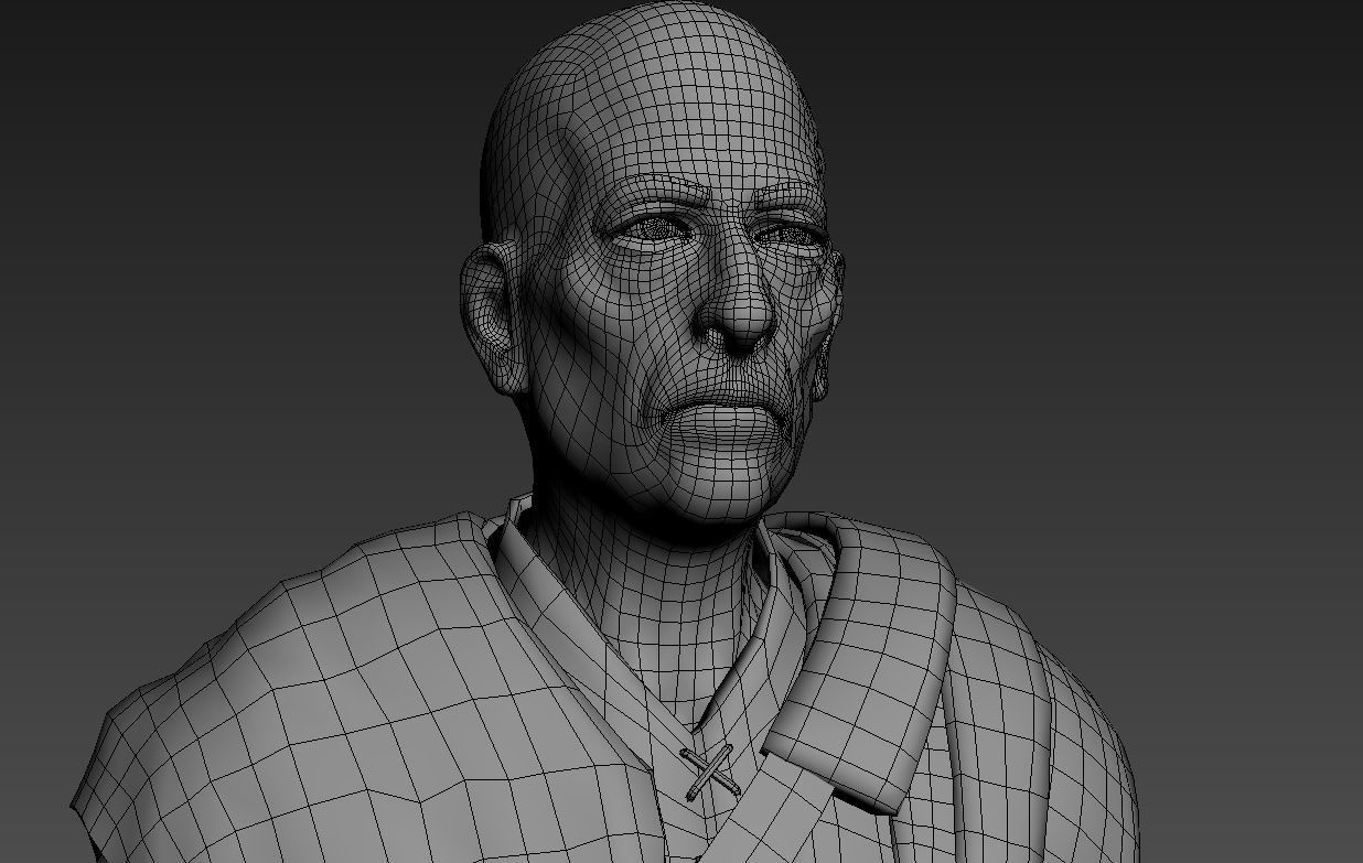 Alchemist 2 samurai wearing armor Low-poly 3D model_6