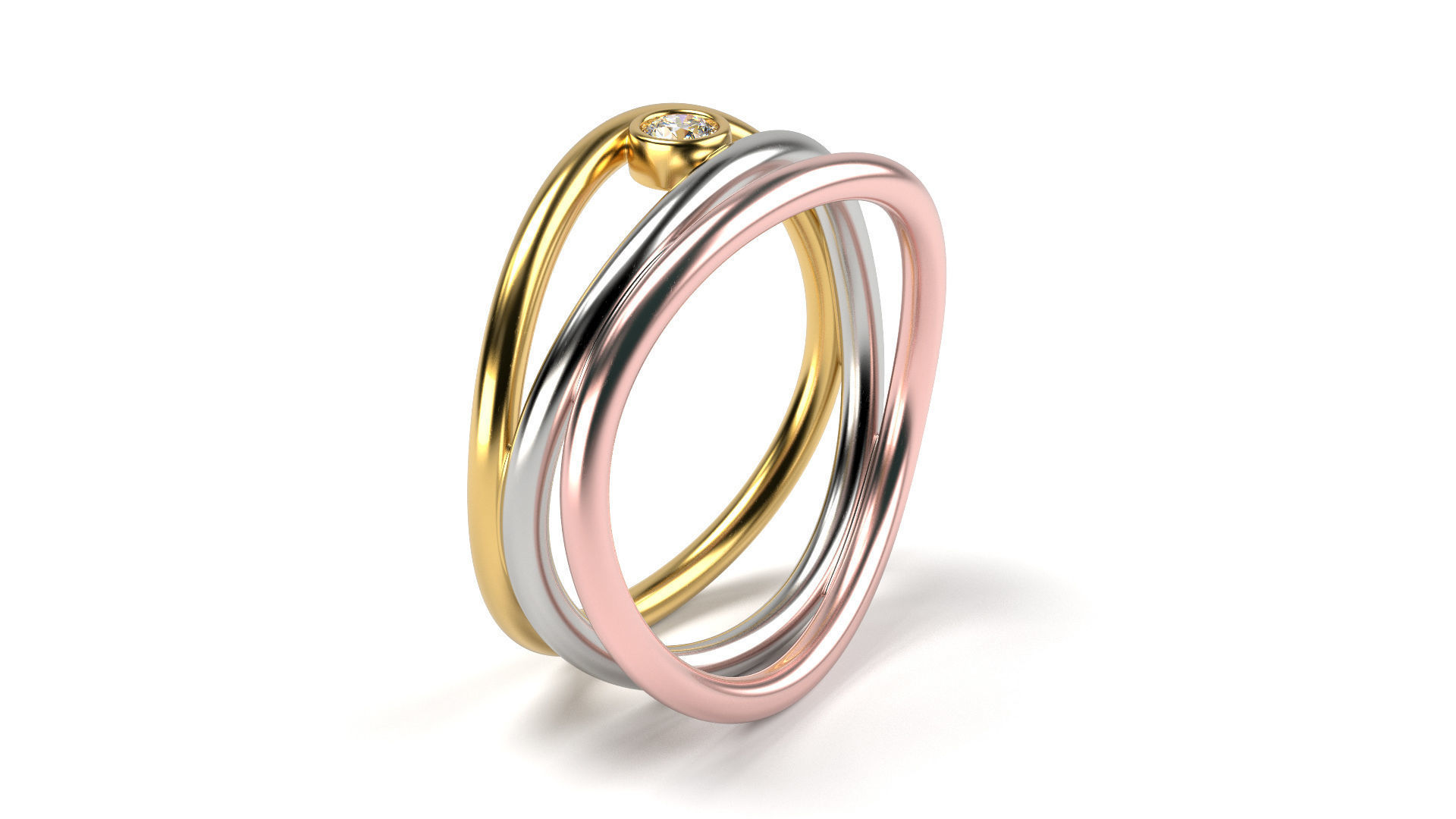 Wave Three Row All Sizes 3D print model_1