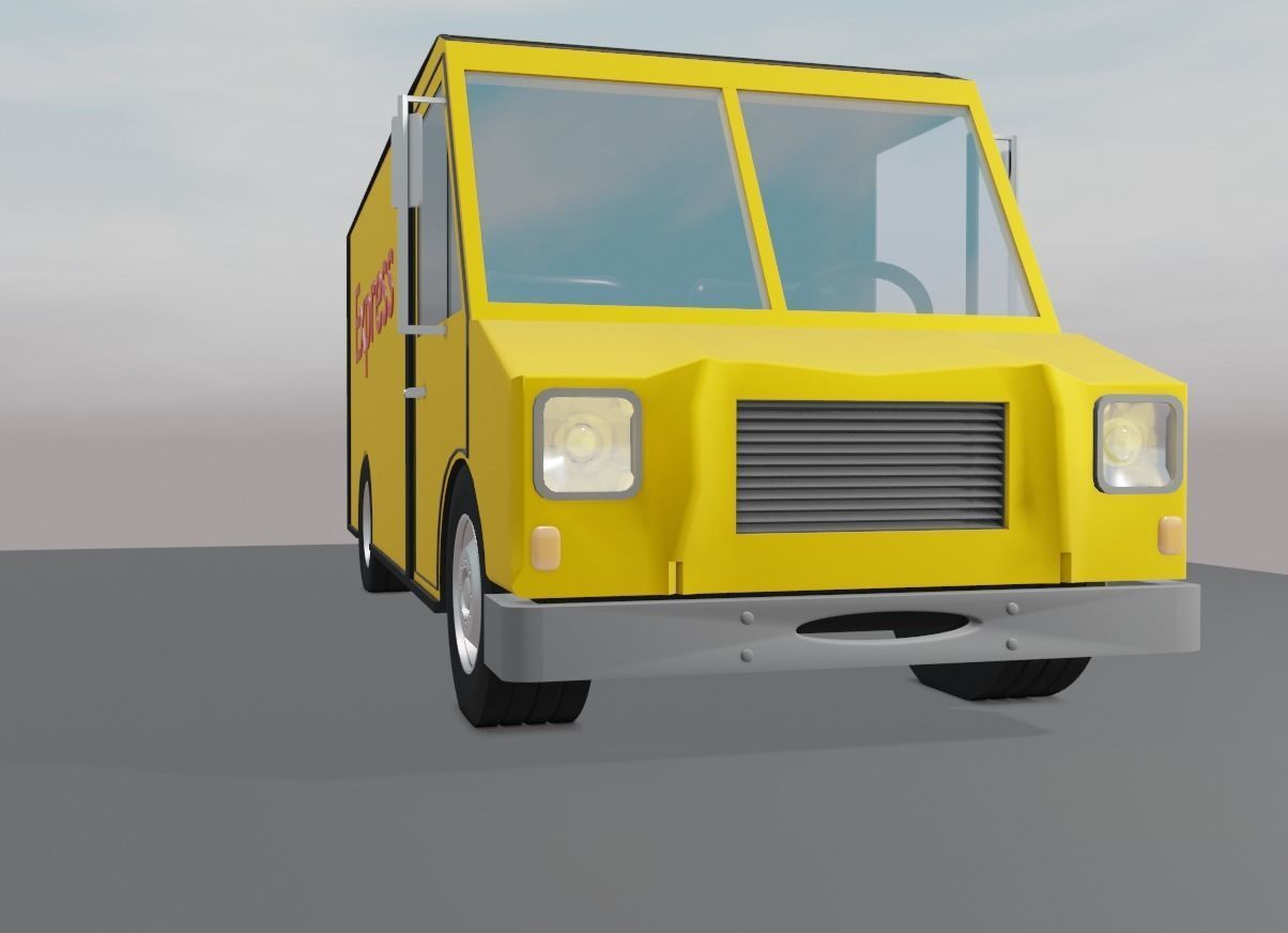 Delivery van 3D model_3