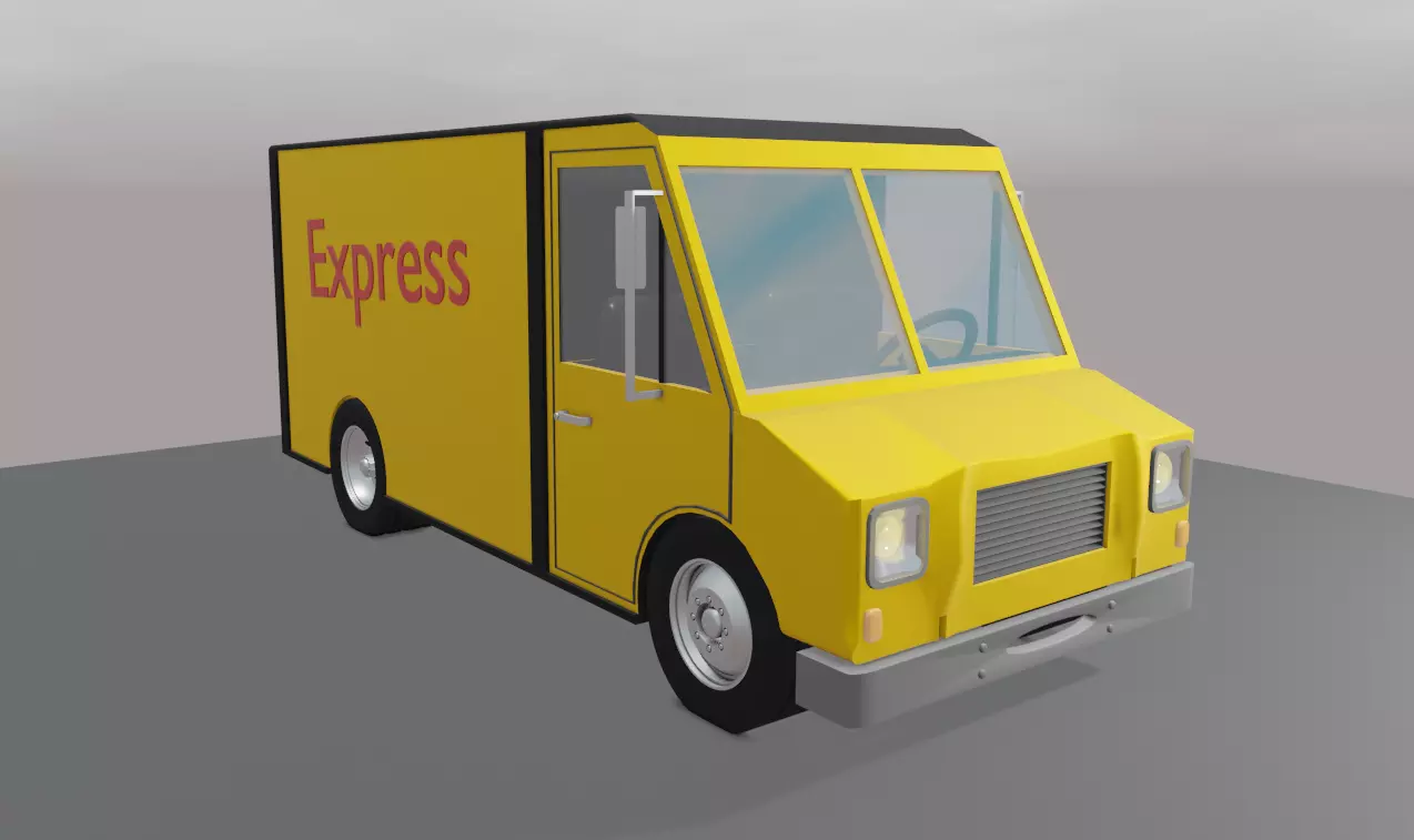 Delivery van 3D model_0