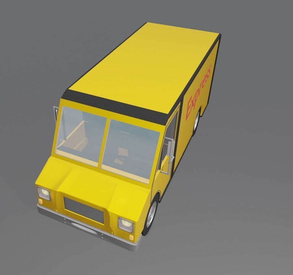 Delivery van 3D model_1