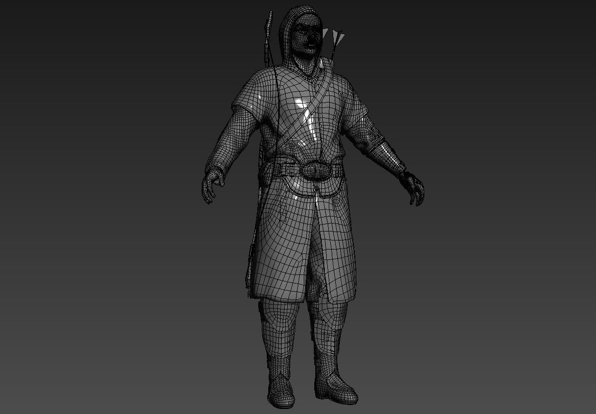 Archer Low-poly 3D model_5