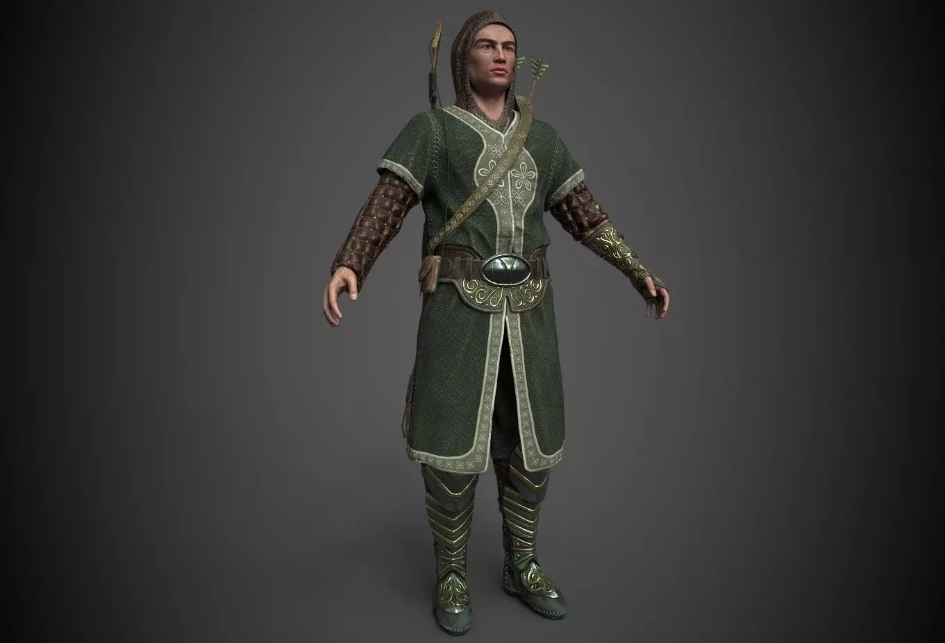 Archer Low-poly 3D model_0