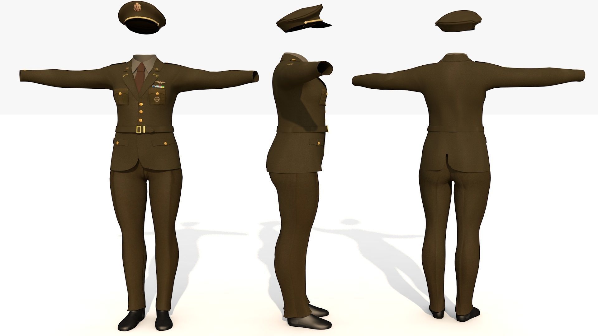 Uniform of the United States army 3D model_3