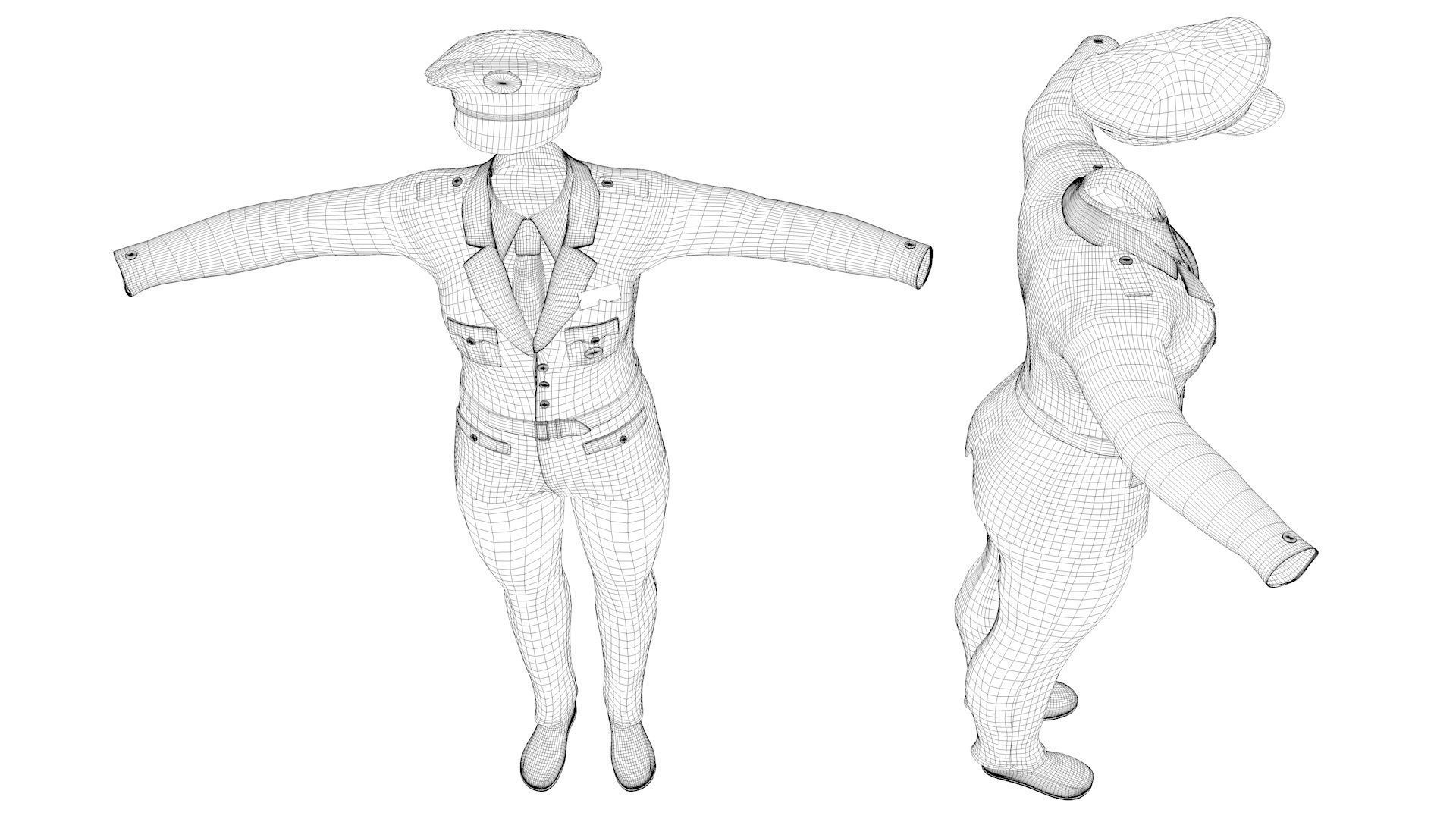 Uniform of the United States army 3D model_11