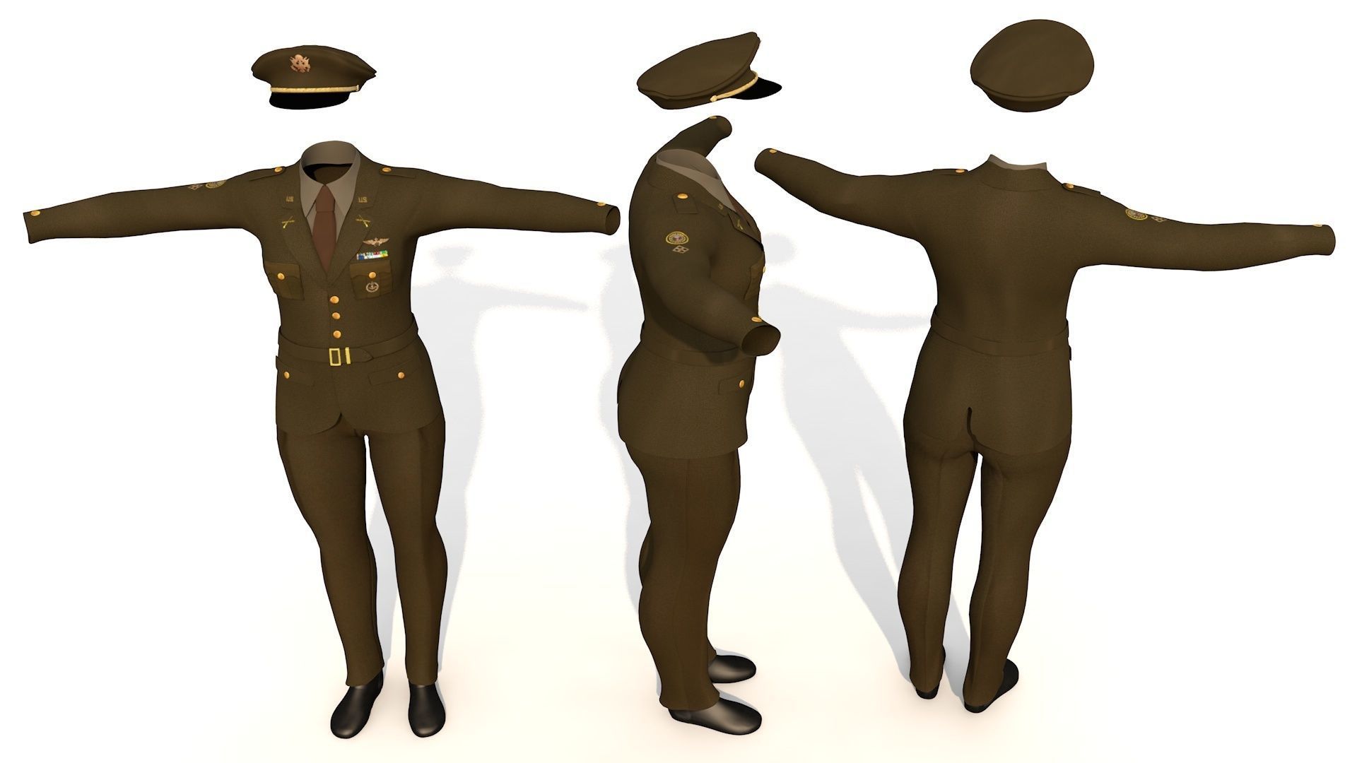 Uniform of the United States army 3D model_2