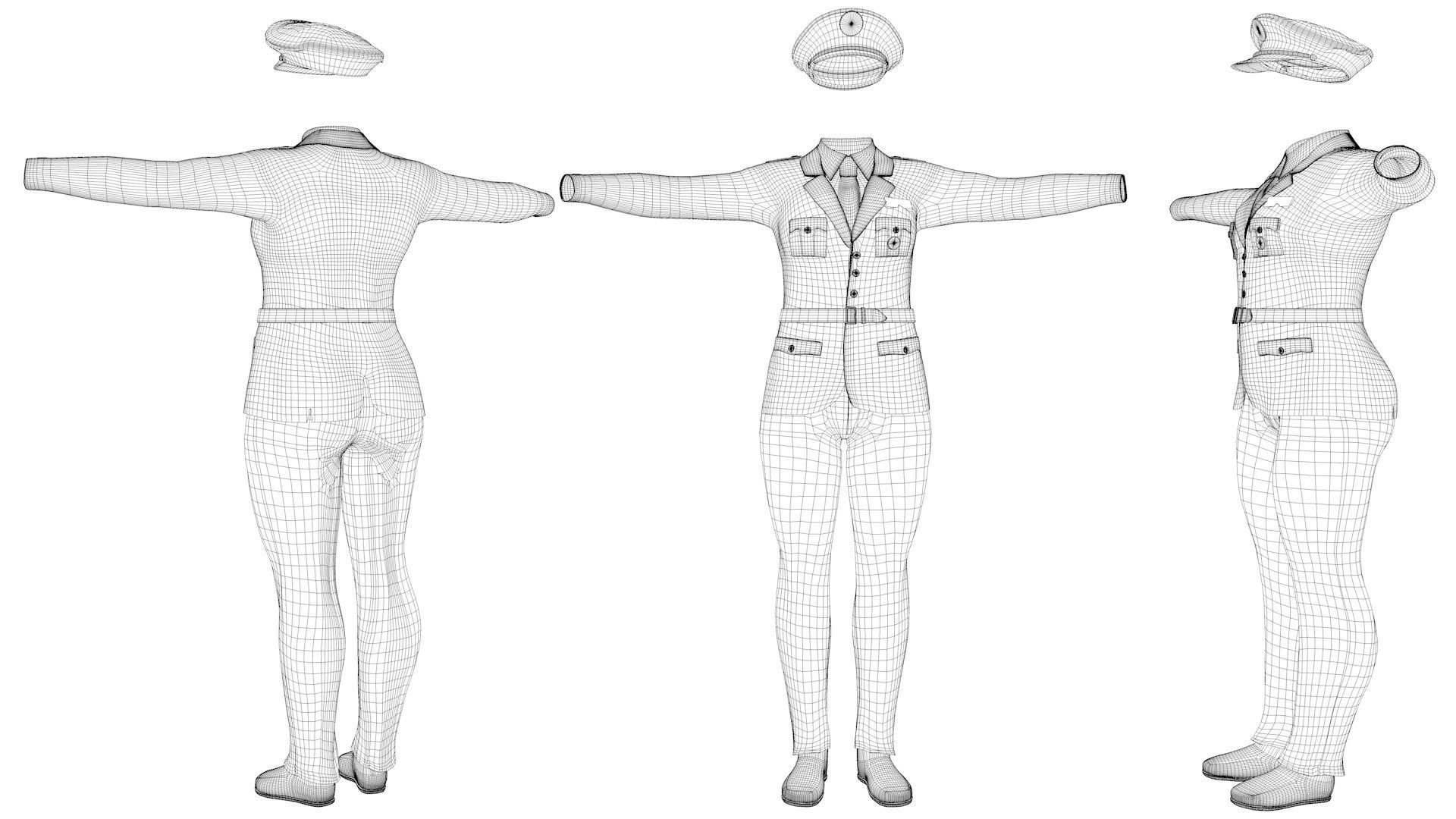 Uniform of the United States army 3D model_8