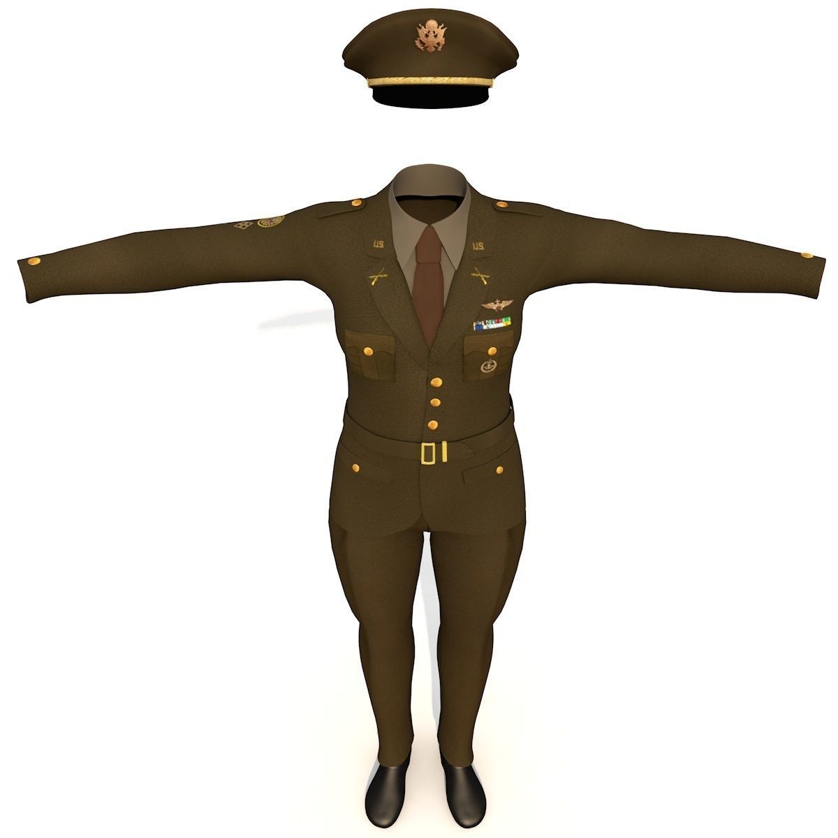 Uniform of the United States army 3D model_1